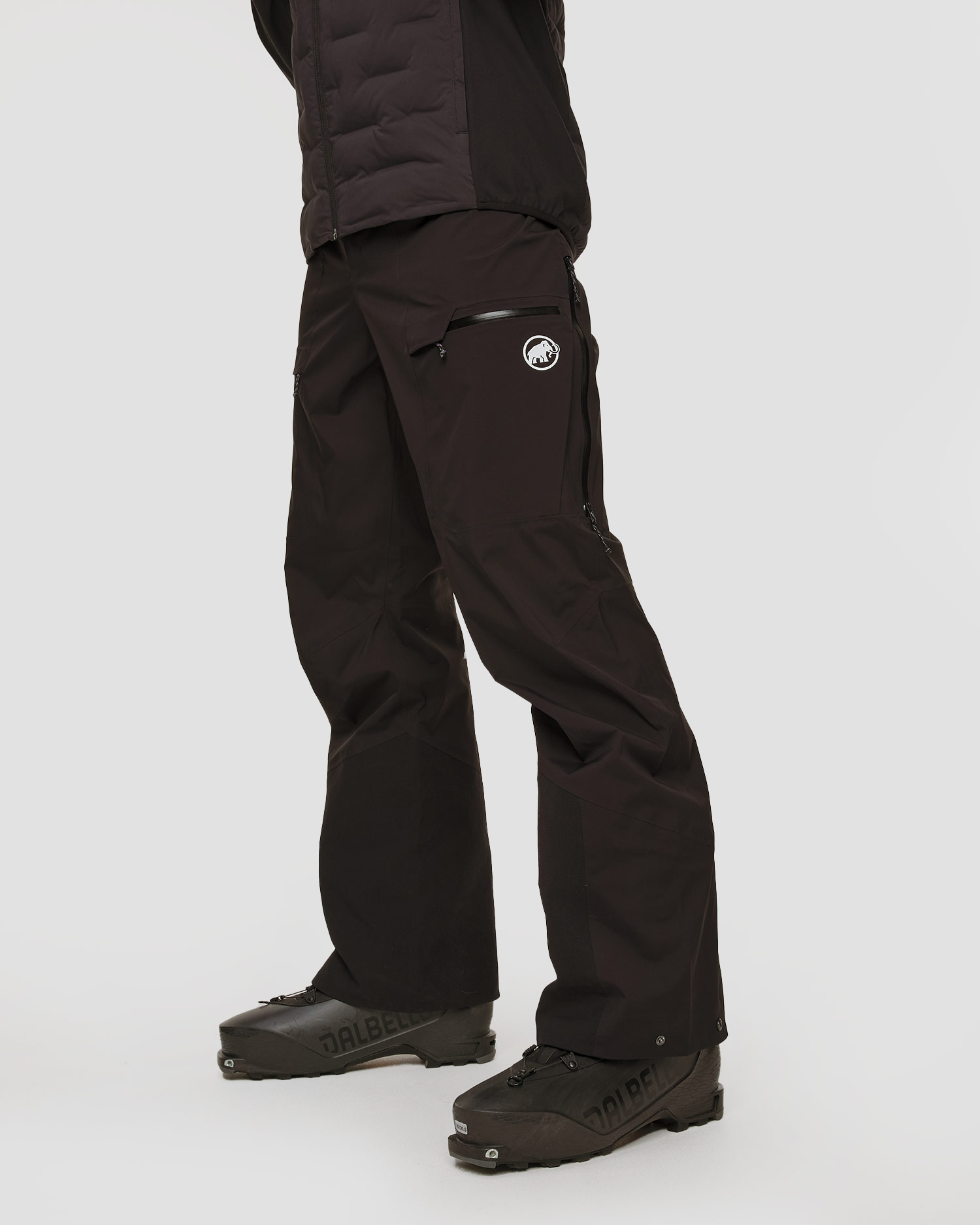 Pantalon de skitouring noir pour hommes Mammut Haldigrat light HS Pants Men