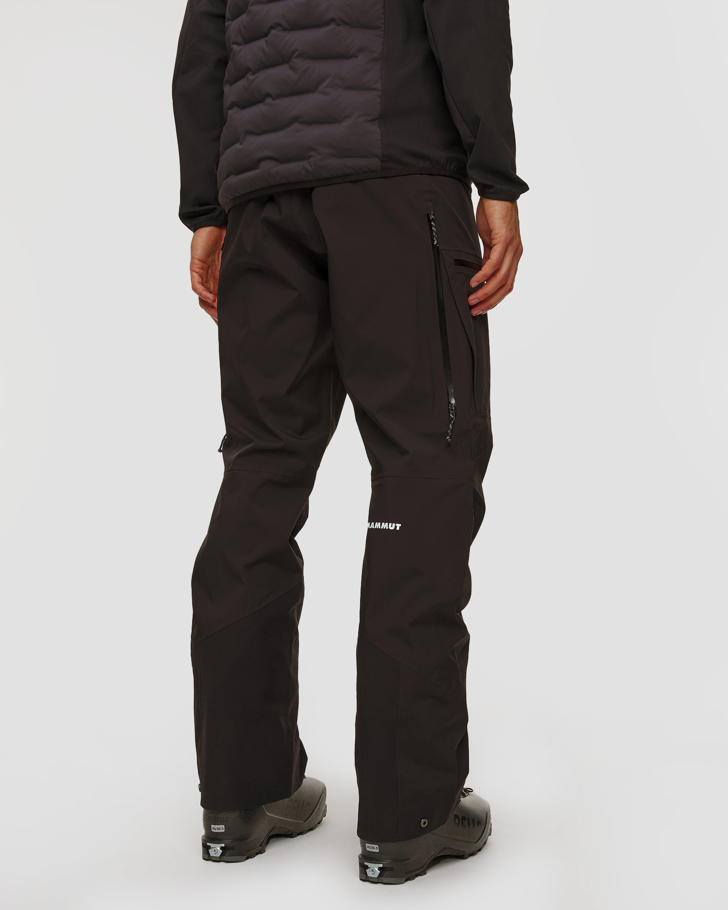 Pantalon de skitouring noir pour hommes Mammut Haldigrat light HS Pants Men