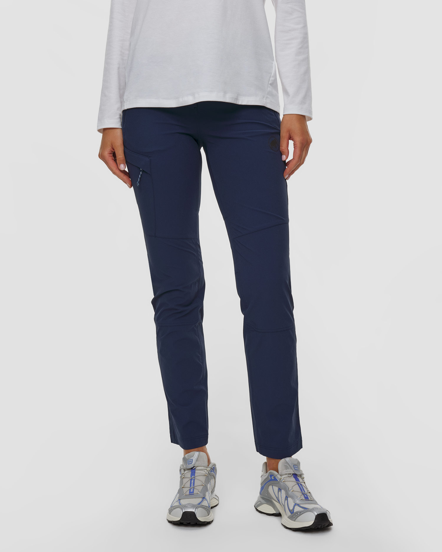 Pantalon de trekking bleu marine pour femmes Mammut Runbold IV Pants, Couleur: Granatowy
