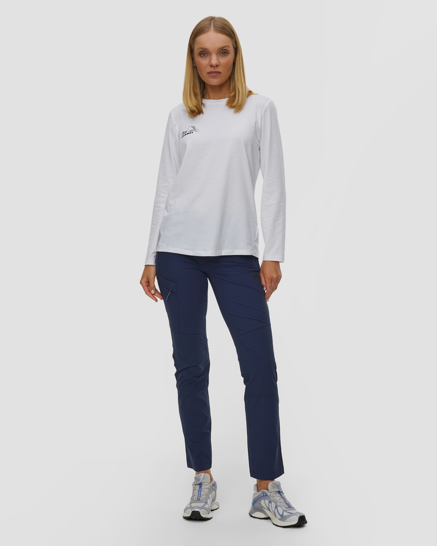 Pantalon de trekking bleu marine pour femmes Mammut Runbold IV Pants