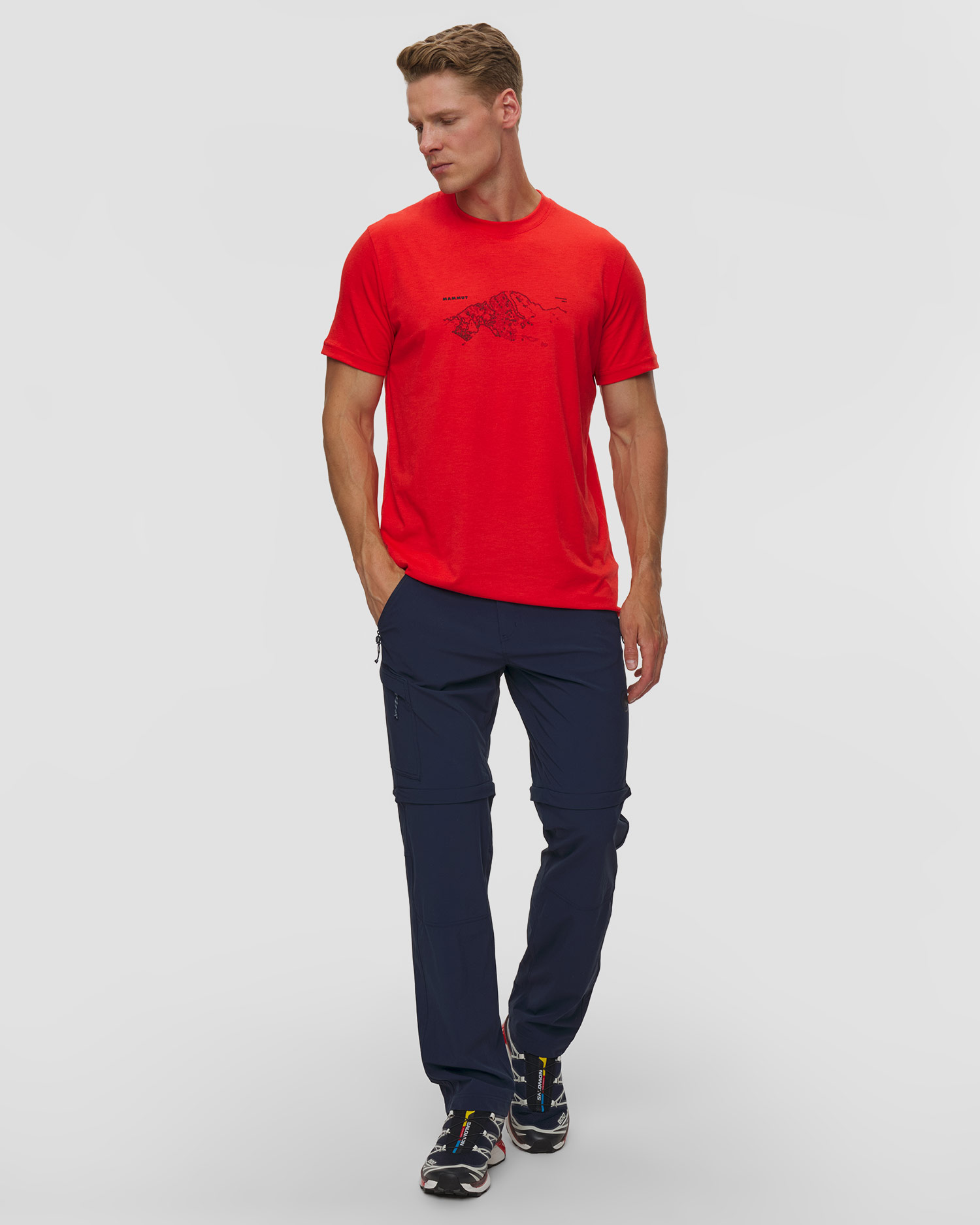 Pantalon de trekking bleu marine 2 en 1 pour hommes Mammut Runbold IV Zip Off Pants