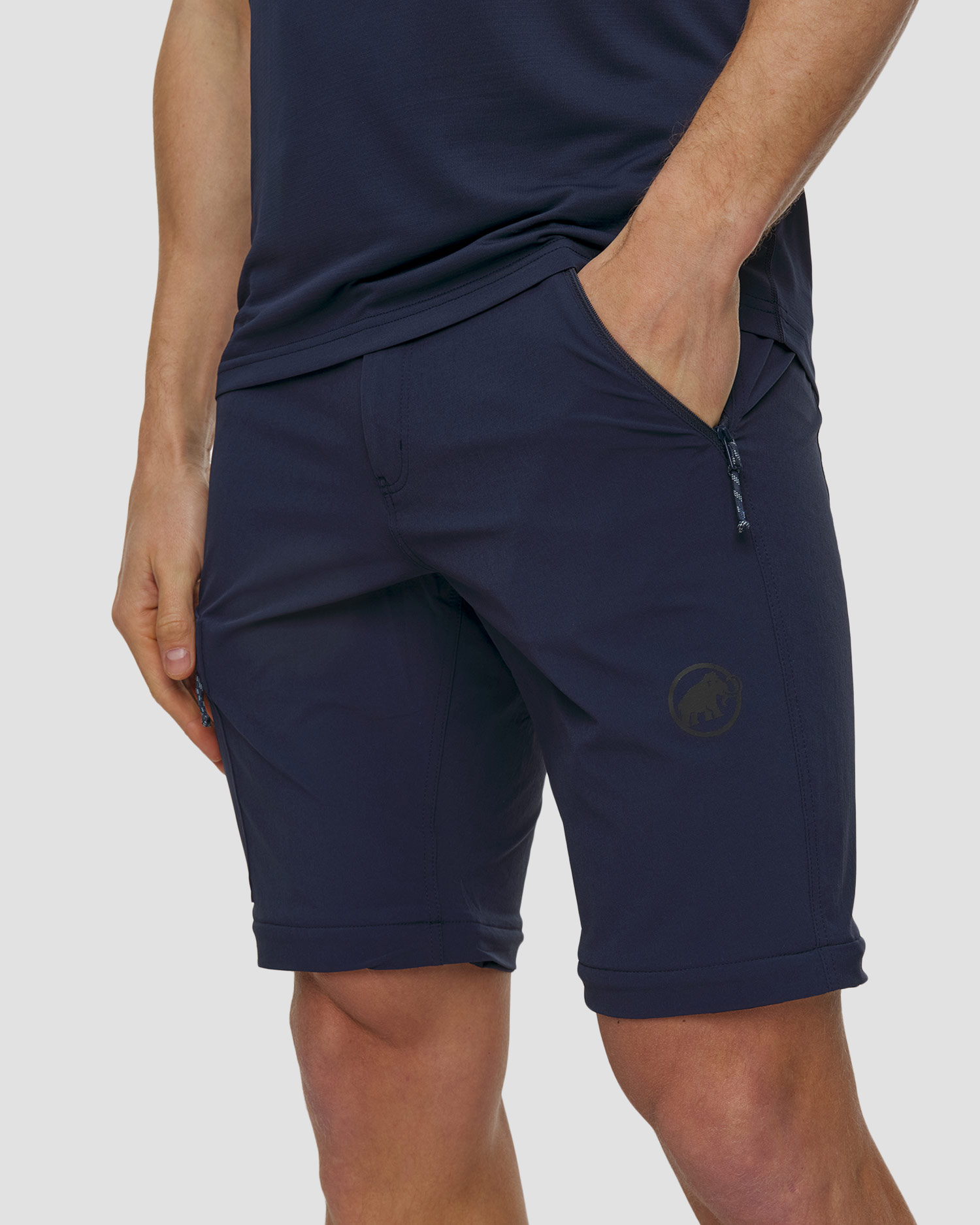 Pantalon de trekking bleu marine 2 en 1 pour hommes Mammut Runbold IV Zip Off Pants