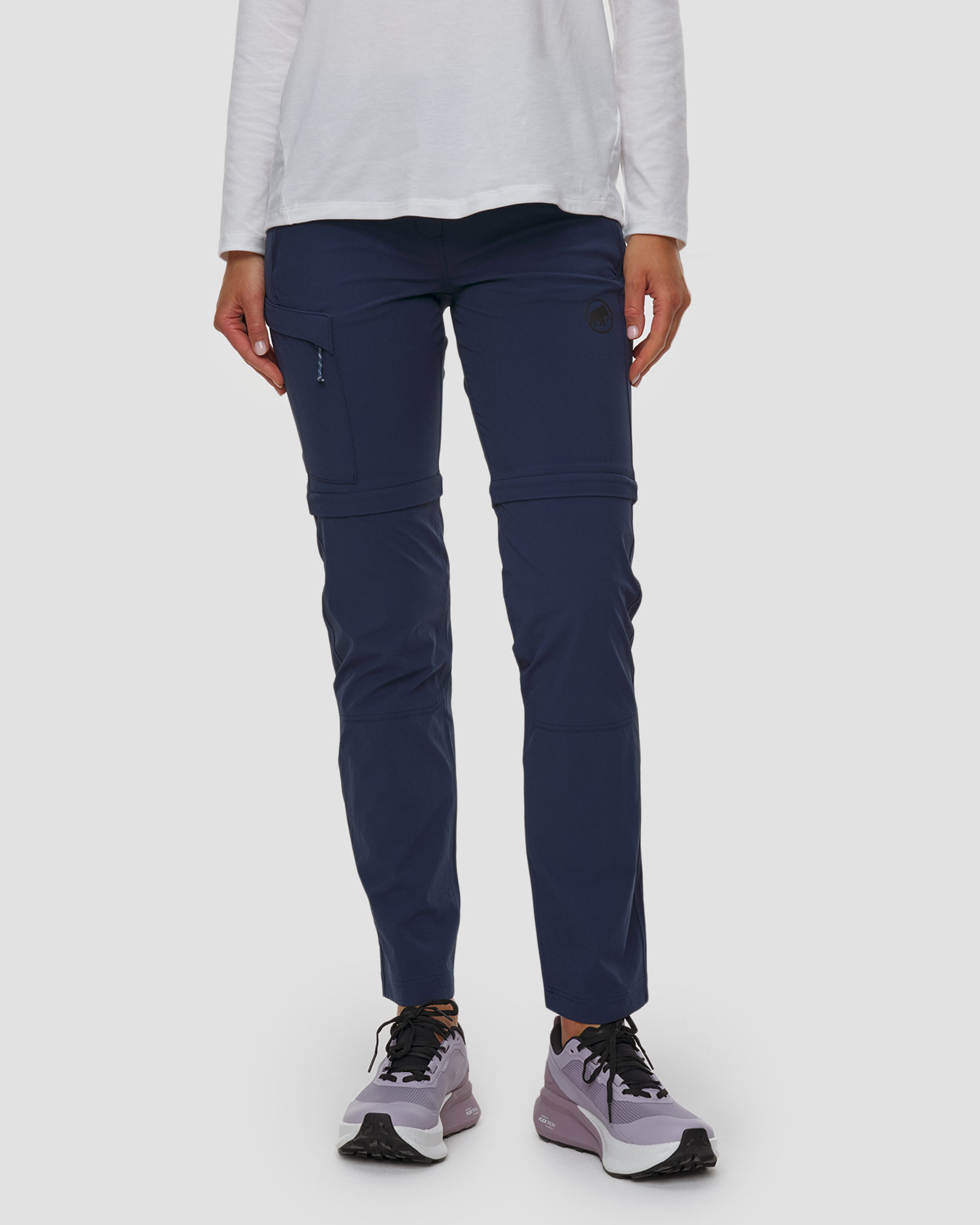 Pantalon de trekking bleu marine 2 en 1 pour femmes Mammut Runbold IV Zip Off Pants