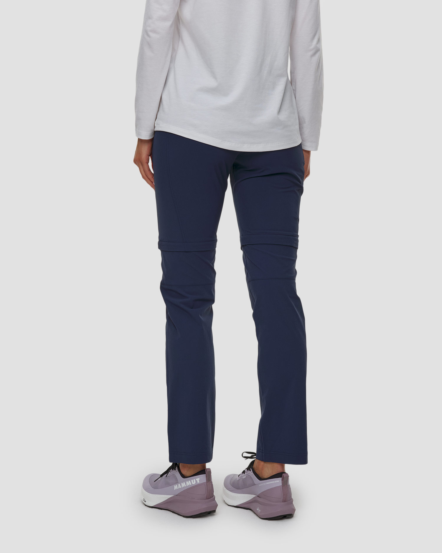 Pantalon de trekking bleu marine 2 en 1 pour femmes Mammut Runbold IV Zip Off Pants