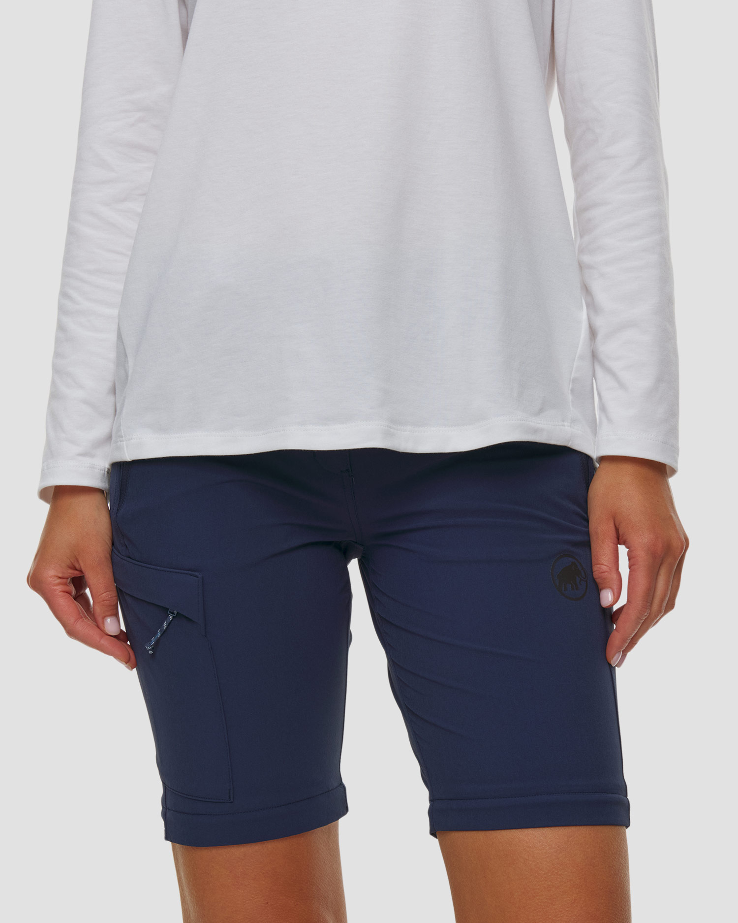 Pantalon de trekking bleu marine 2 en 1 pour femmes Mammut Runbold IV Zip Off Pants