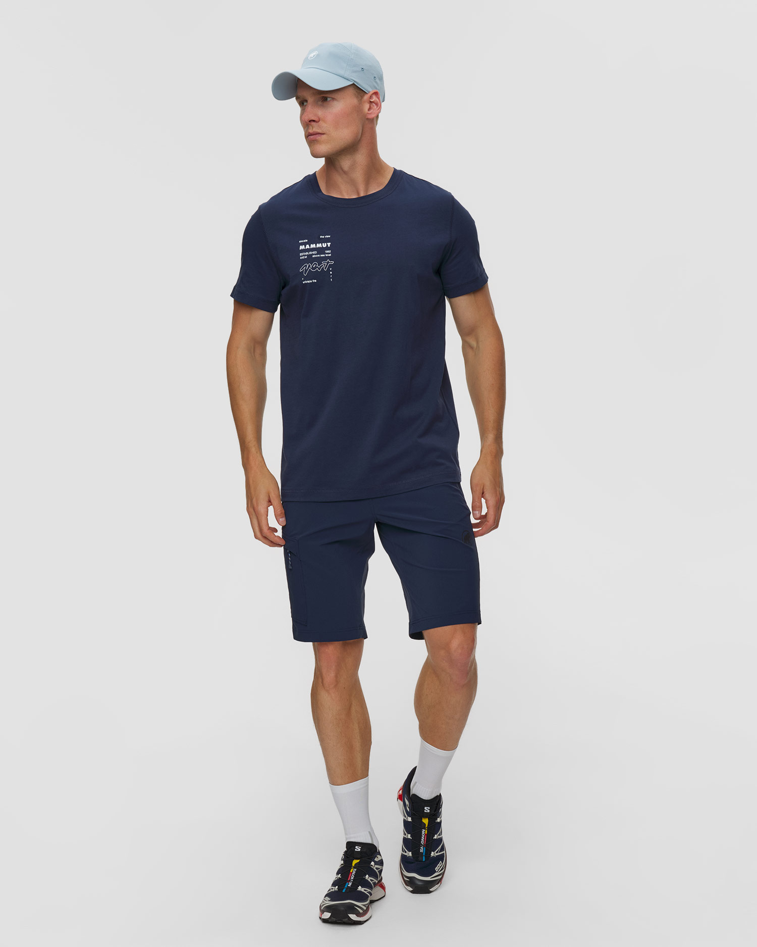 Short de trekking bleu marine pour hommes Mammut Runbold IV Shorts