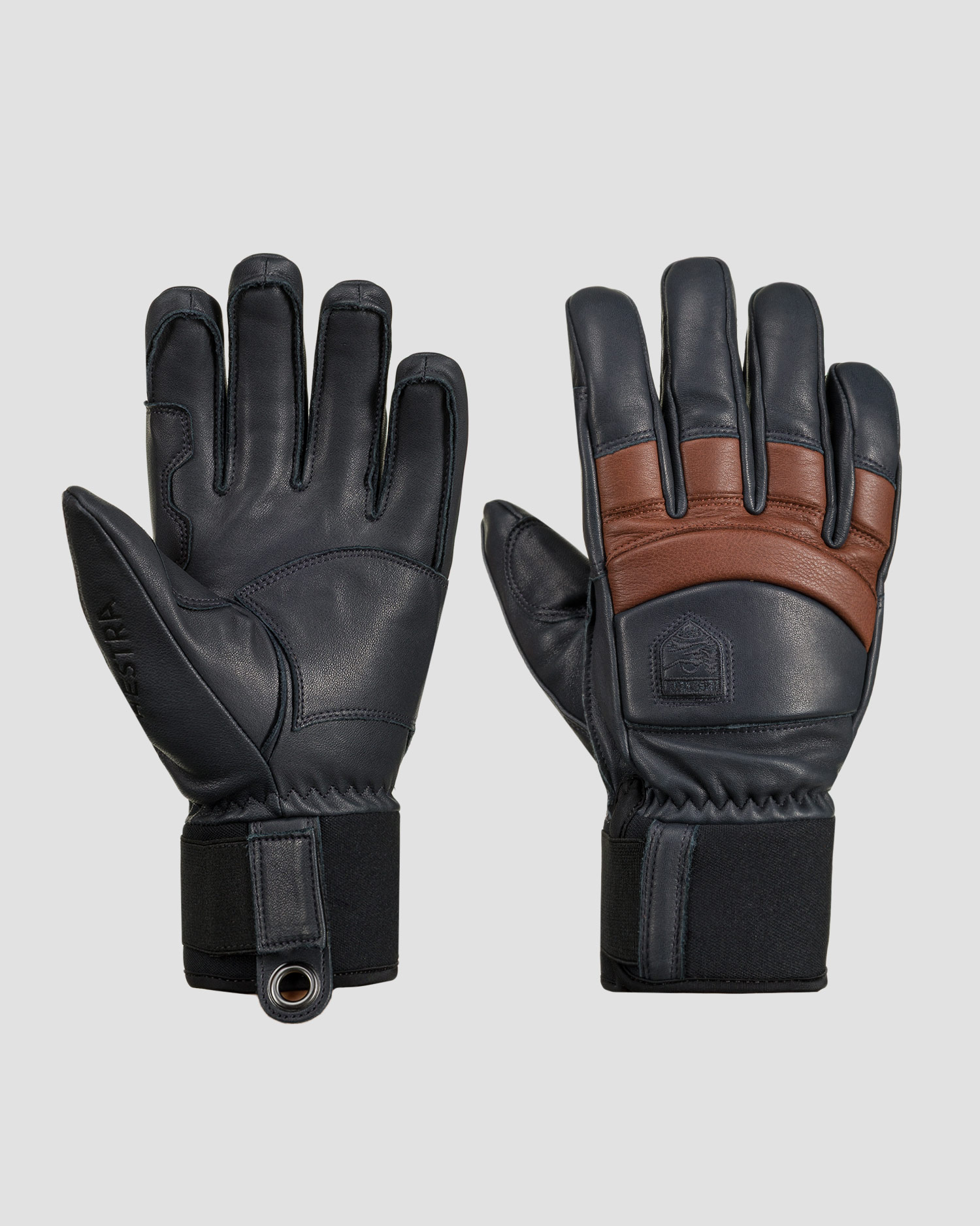 Pánske lyžiarske rukavice Hestra Fall Line čierno-hnedé