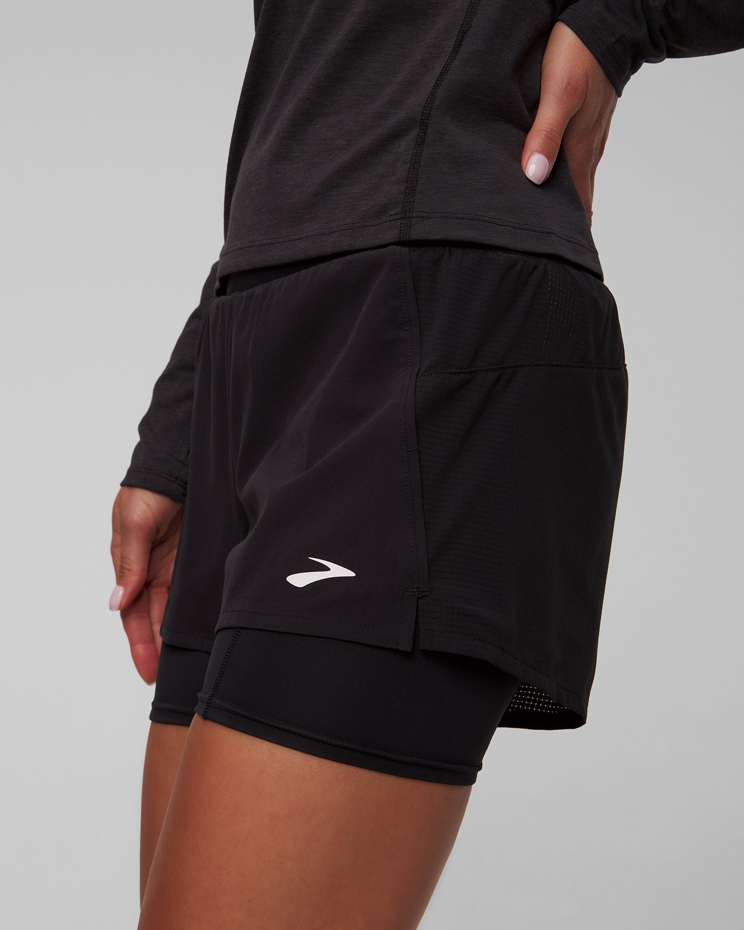 Pantaloni scurți de antrenament 2 în 1 pentru femei Brooks High Point 3