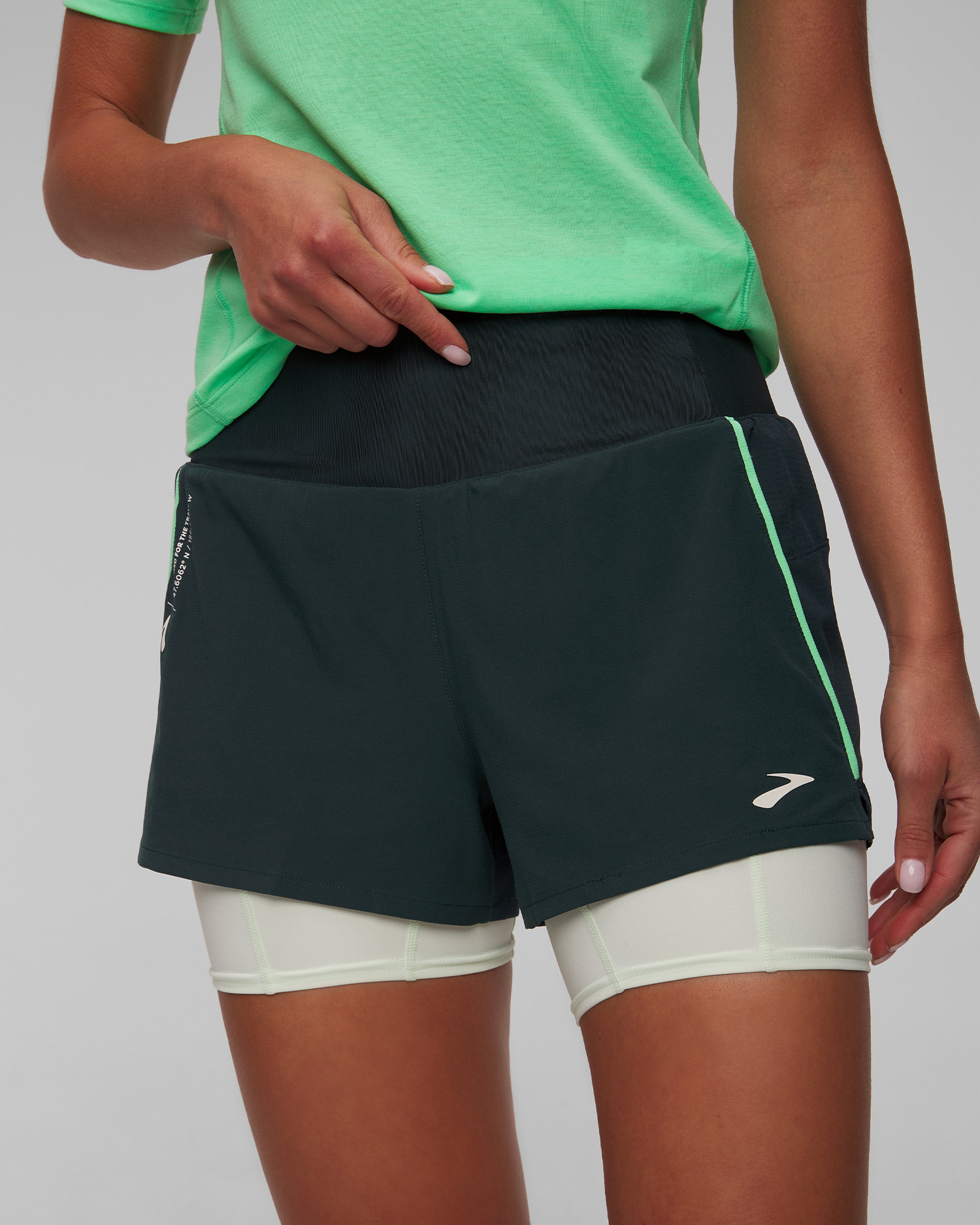 Pantaloni scurți de antrenament 2 în 1 pentru femei Brooks High Point 3