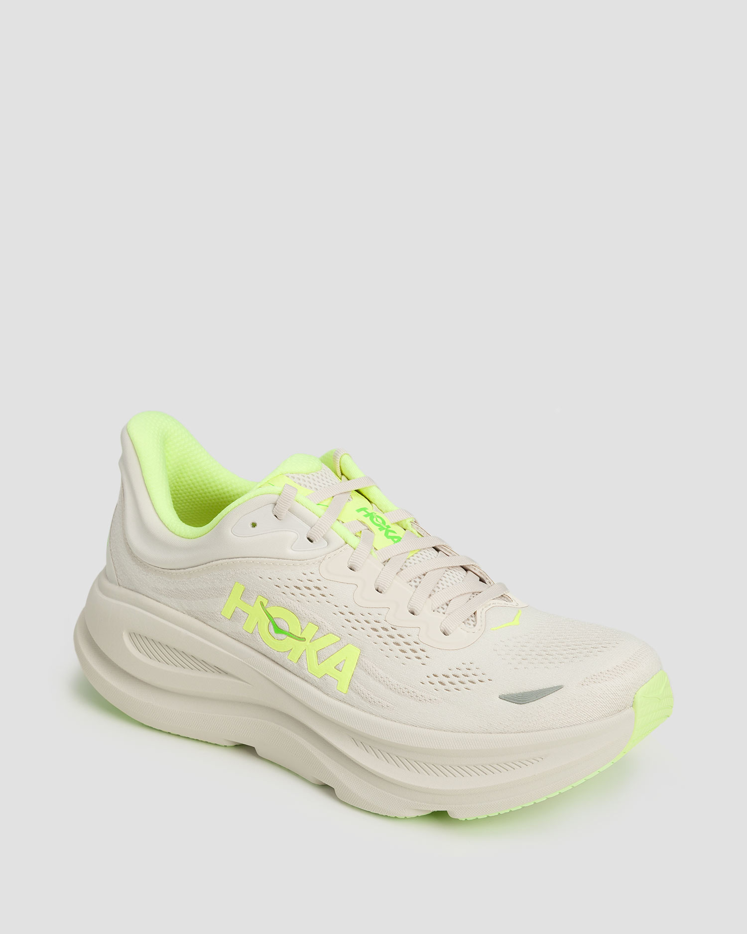 Hoka Bondi 9 Laufschuhe für Herren, Farbe/Muster: Beżowy,Biały