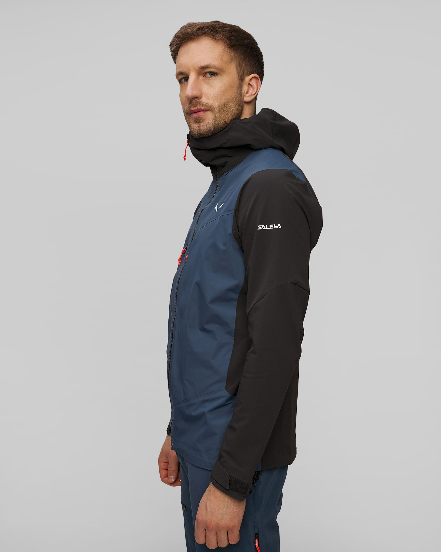 Pánská skitouringová bunda Salewa Sella Durastretch Hybrid v Černomodrém Barevném Provedení