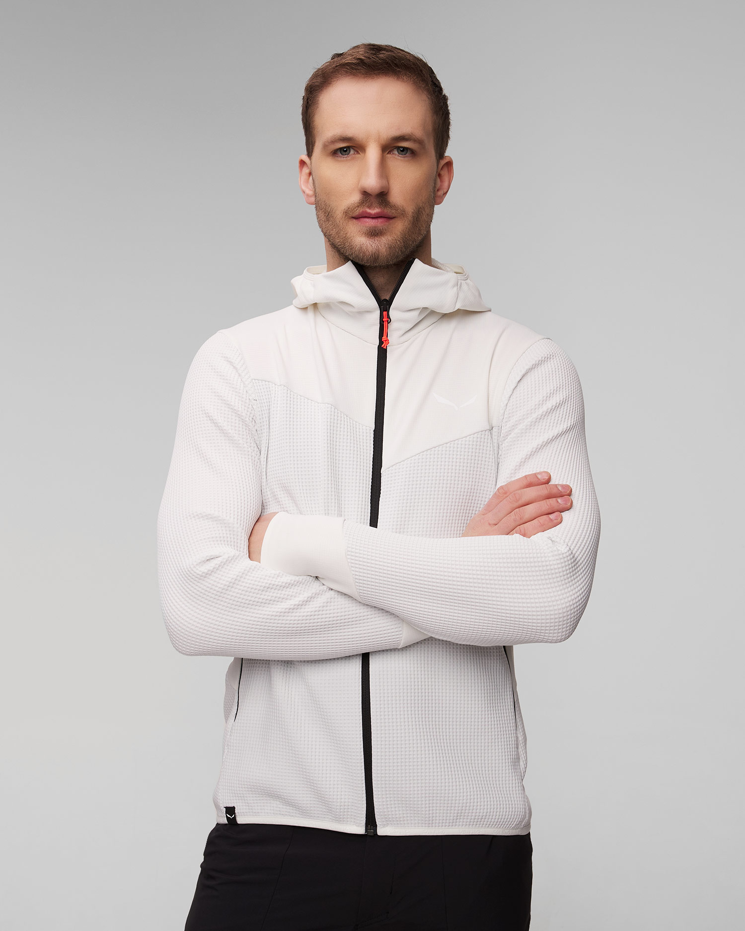 Felpa tecnica da uomo Salewa Puez Waffle Polarlite® Hybrid