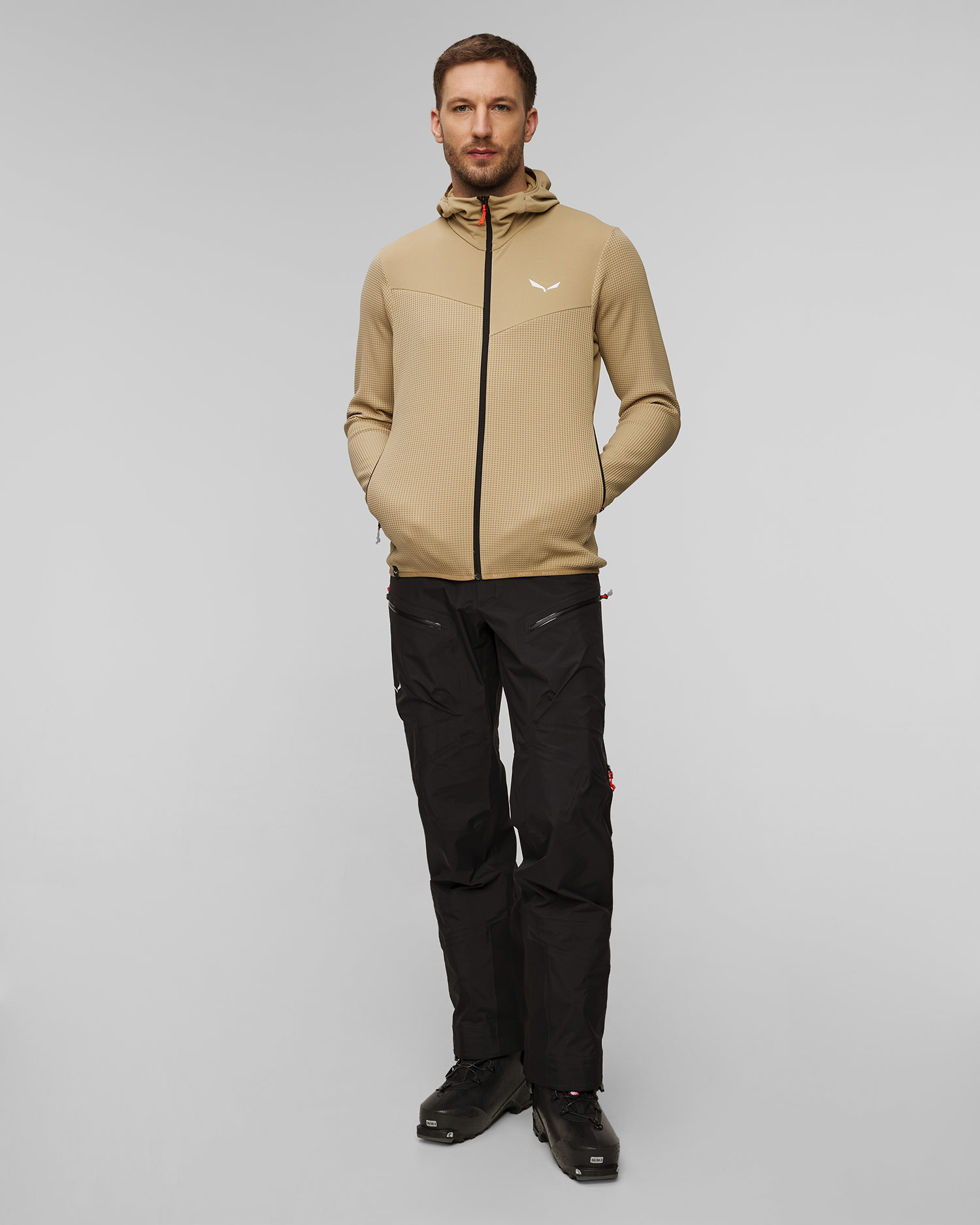 Felpa tecnica da uomo Salewa Puez Waffle Polarlite® Hybrid