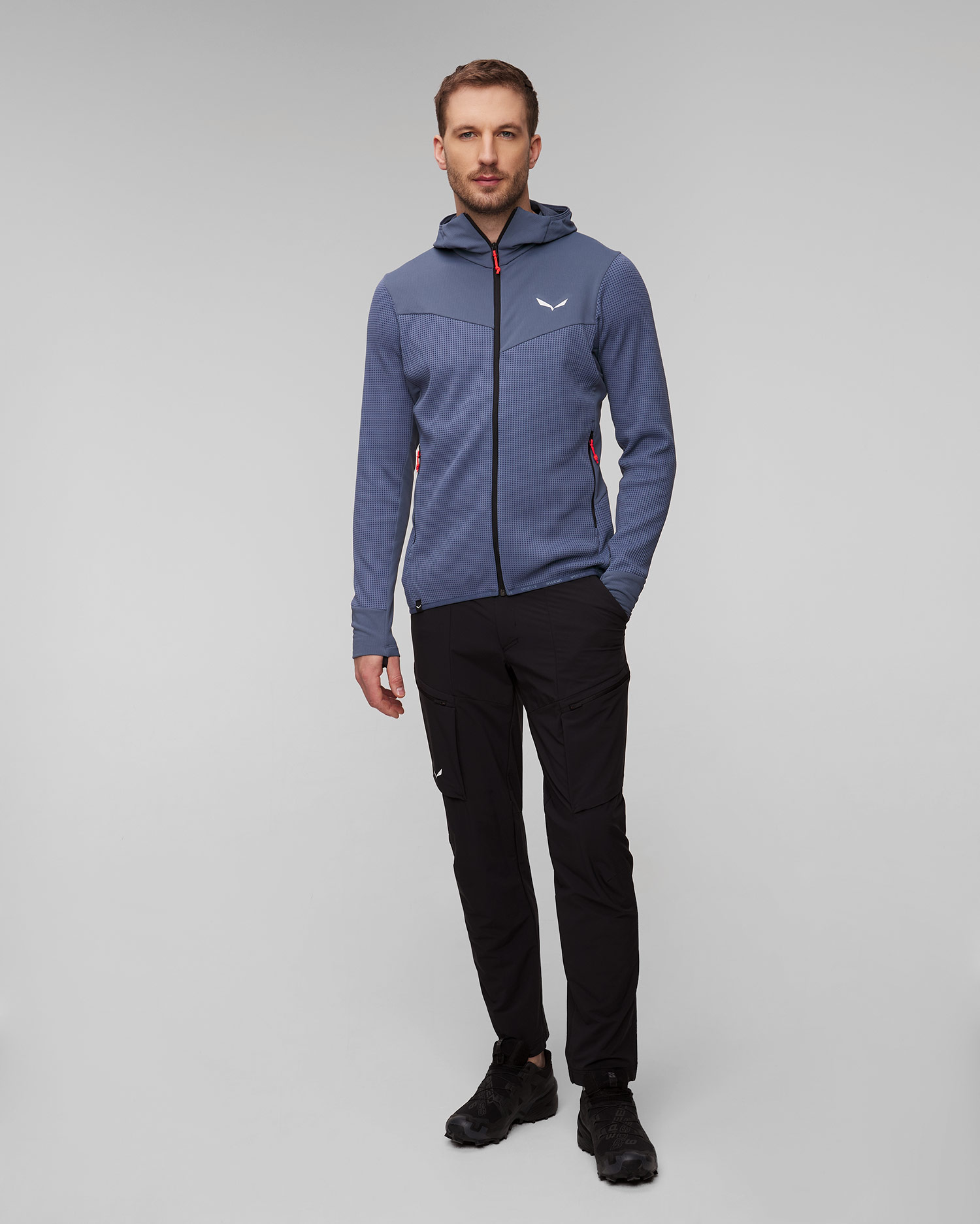 Felpa tecnica da uomo Salewa Puez Waffle Polarlite® Hybrid
