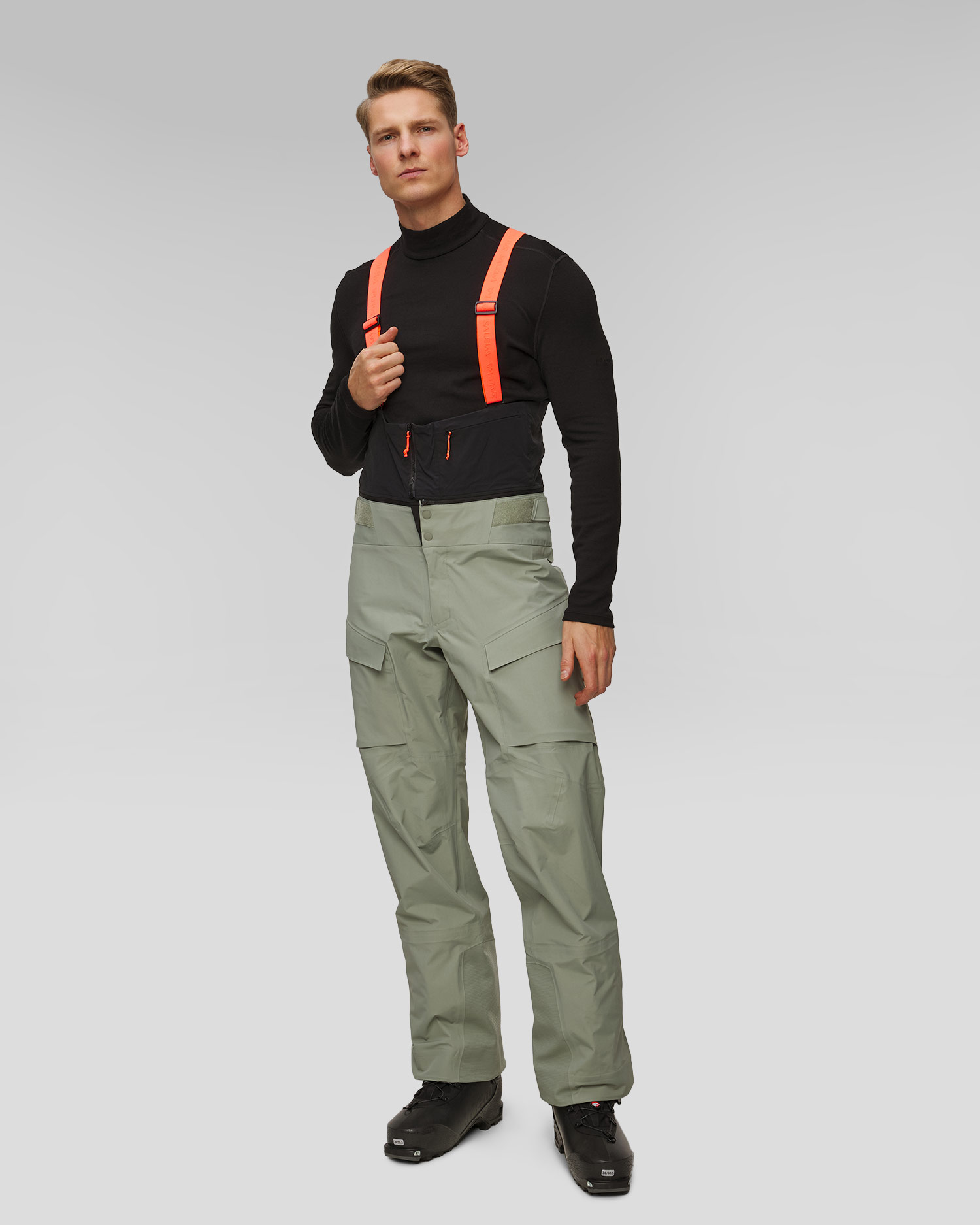 Pantaloni de ski-touring cu bretele pentru bărbați Salewa Sella Free 3L PTX