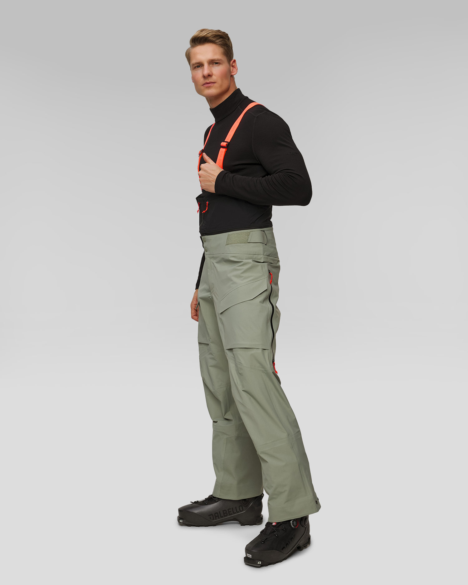 Pantaloni de ski-touring cu bretele pentru bărbați Salewa Sella Free 3L PTX