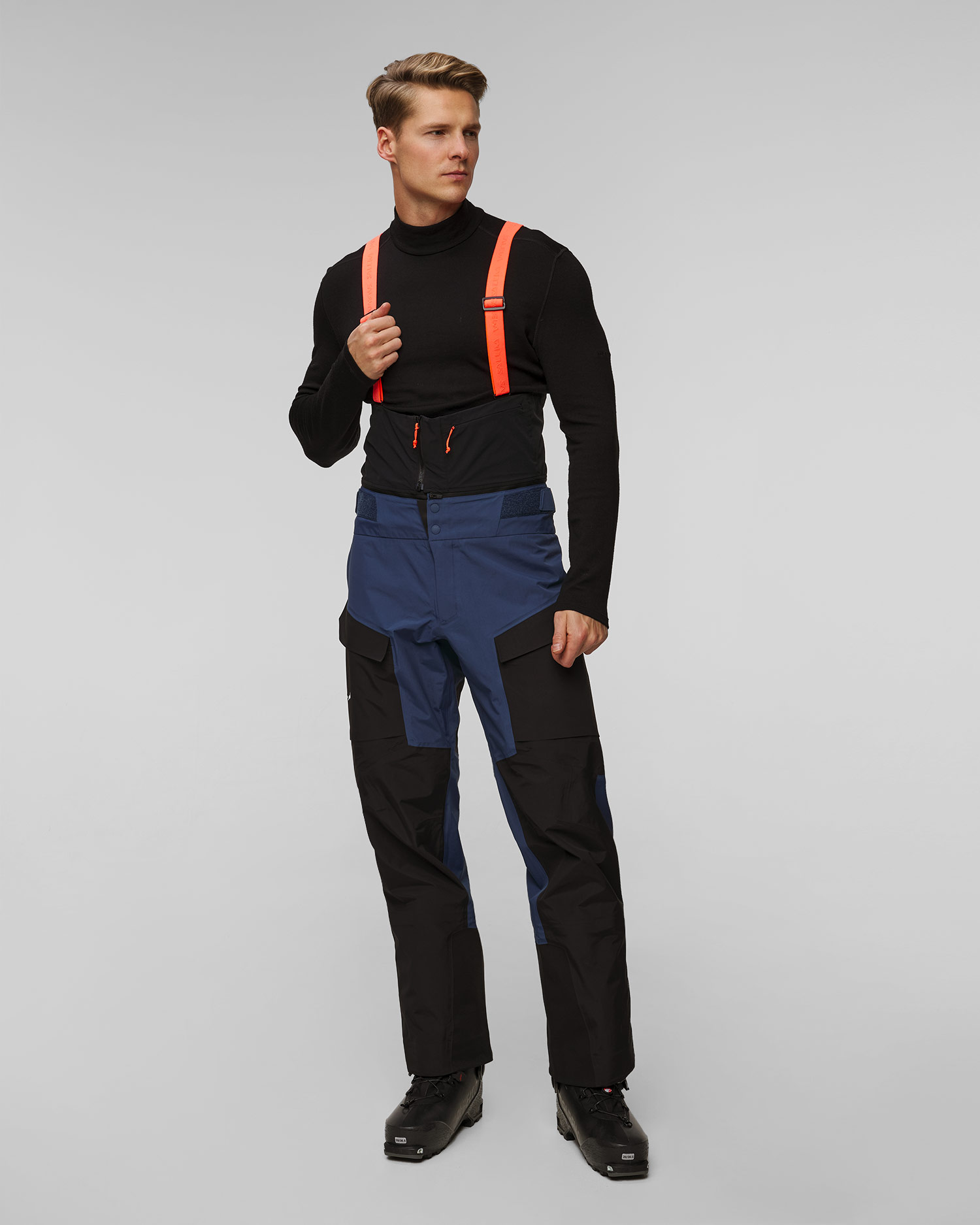 Pantaloni de ski-touring cu bretele pentru bărbați Salewa Sella Free 3L PTX