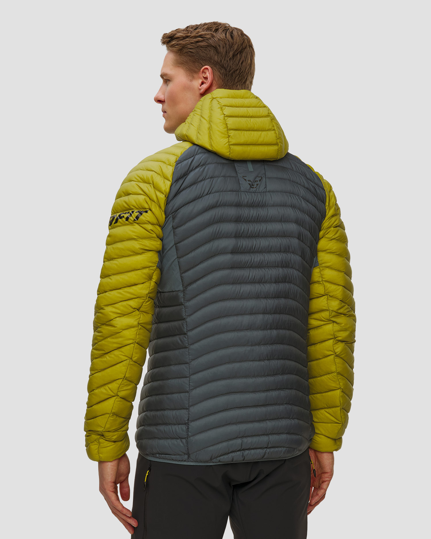 Dynafit Radical Down RDS M Hood Jkt Herren-Daunenjacke in Grau und Gelb