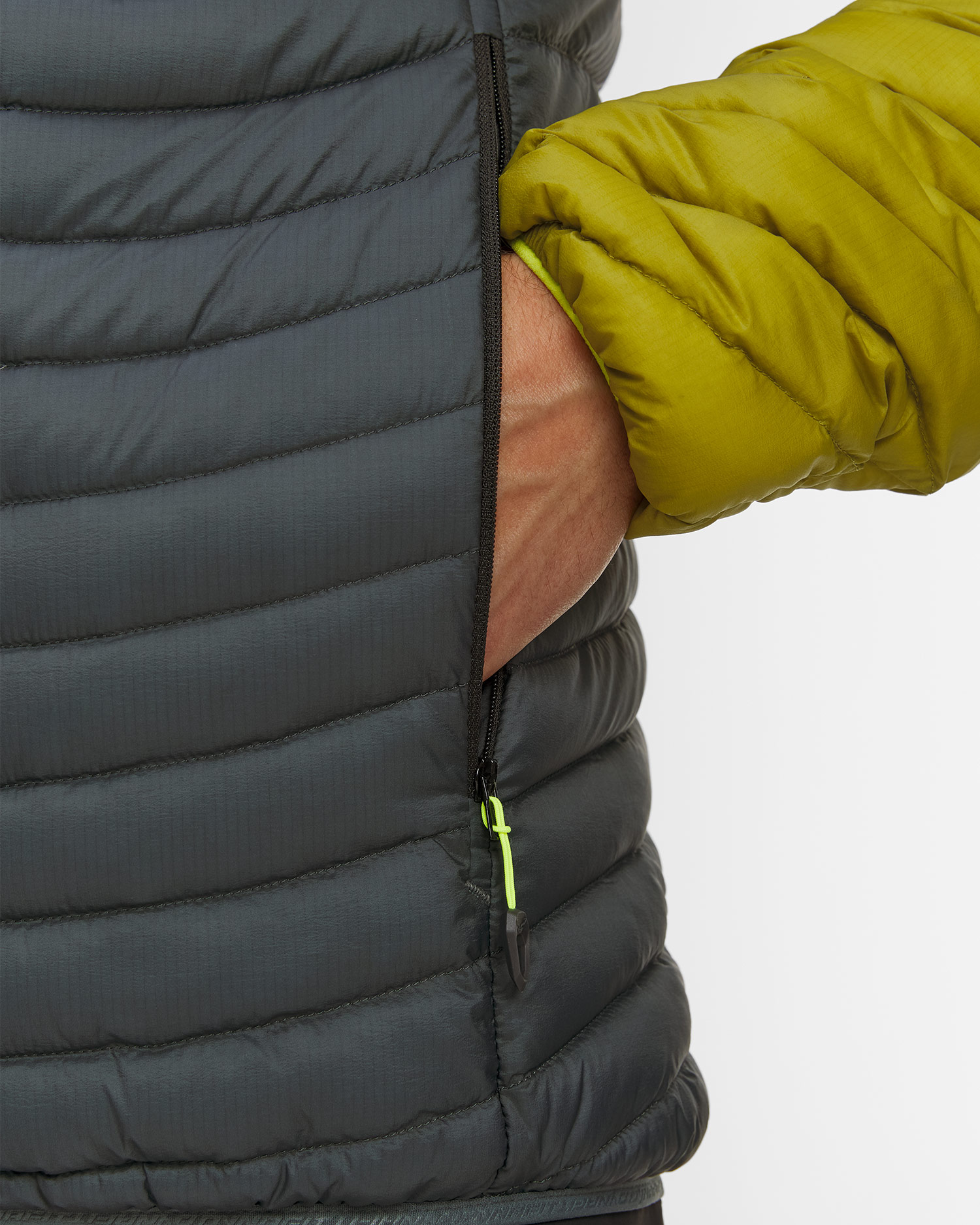 Dynafit Radical Down RDS M Hood Jkt Herren-Daunenjacke in Grau und Gelb