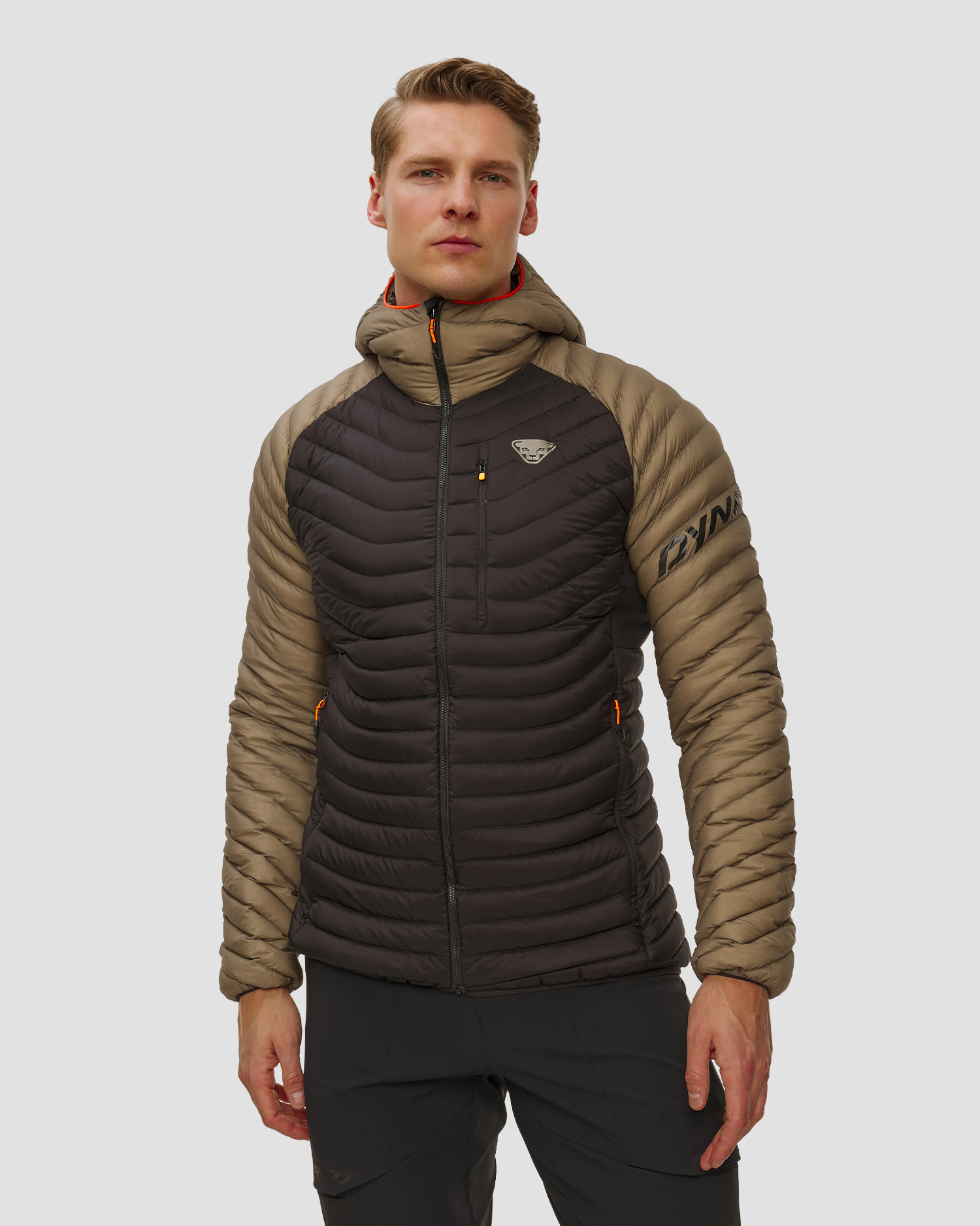 Dynafit Radical Down RDS M Hood Jkt Herren-Daunenjacke in Schwarz und Beige, Farbe/Muster: Beżowy,Czarny