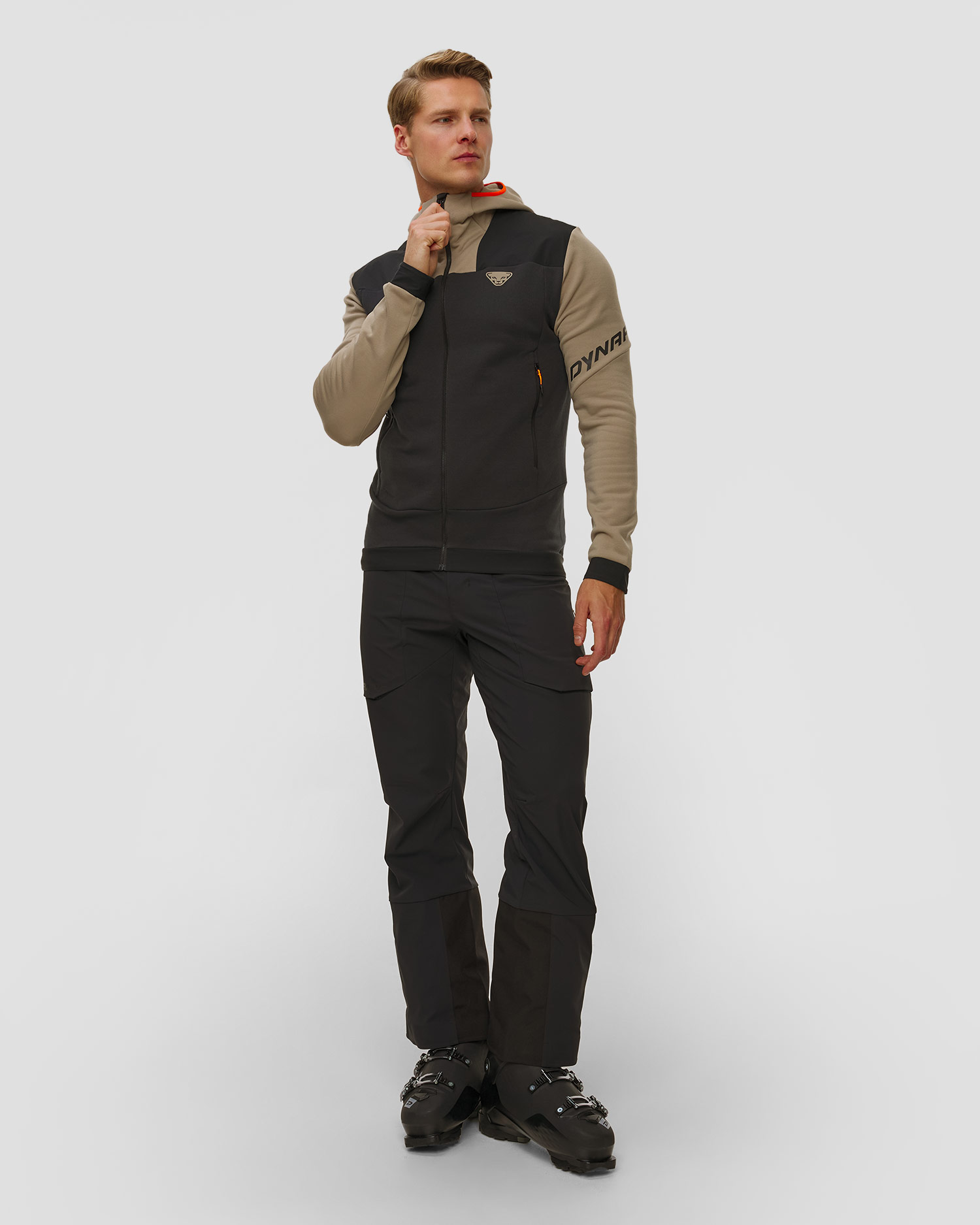 Felpa da scialpinismo da uomo Dynafit Tigard Polartec® nero-beige