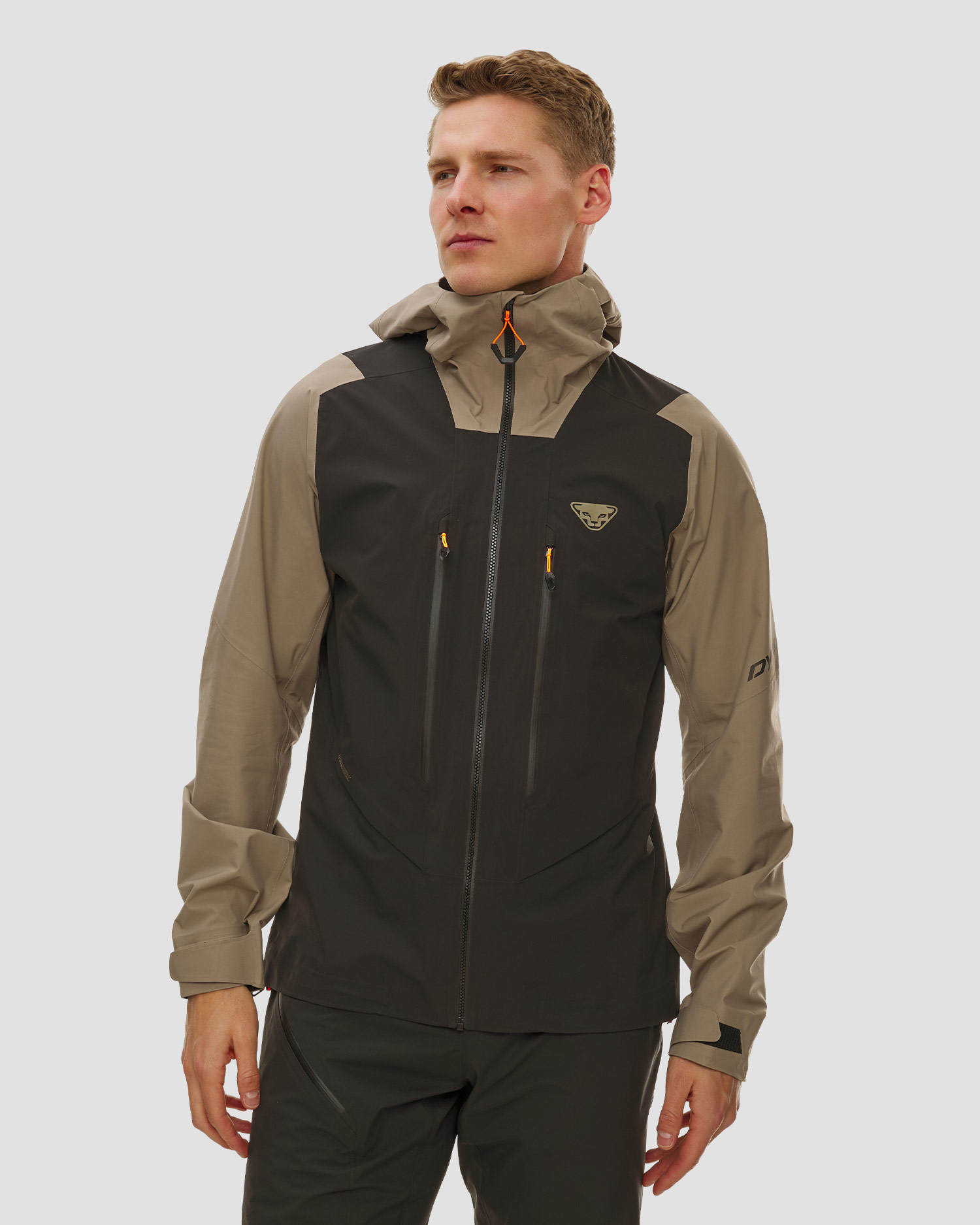 Veste de ski de randonnée noire et beige pour hommes Dynafit Blacklight 3L Jkt M