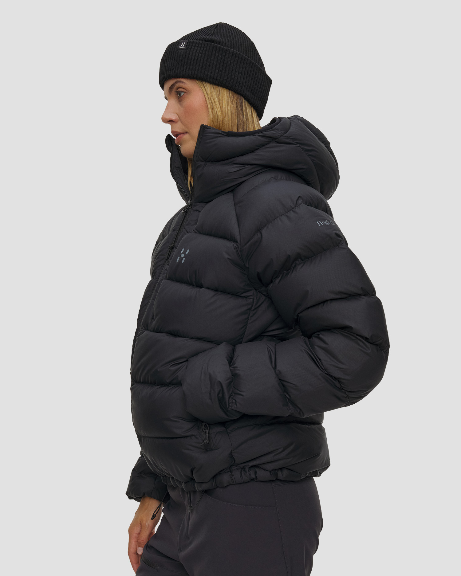 Dámska páperová bunda Haglofs Rosson Down Hood čierna