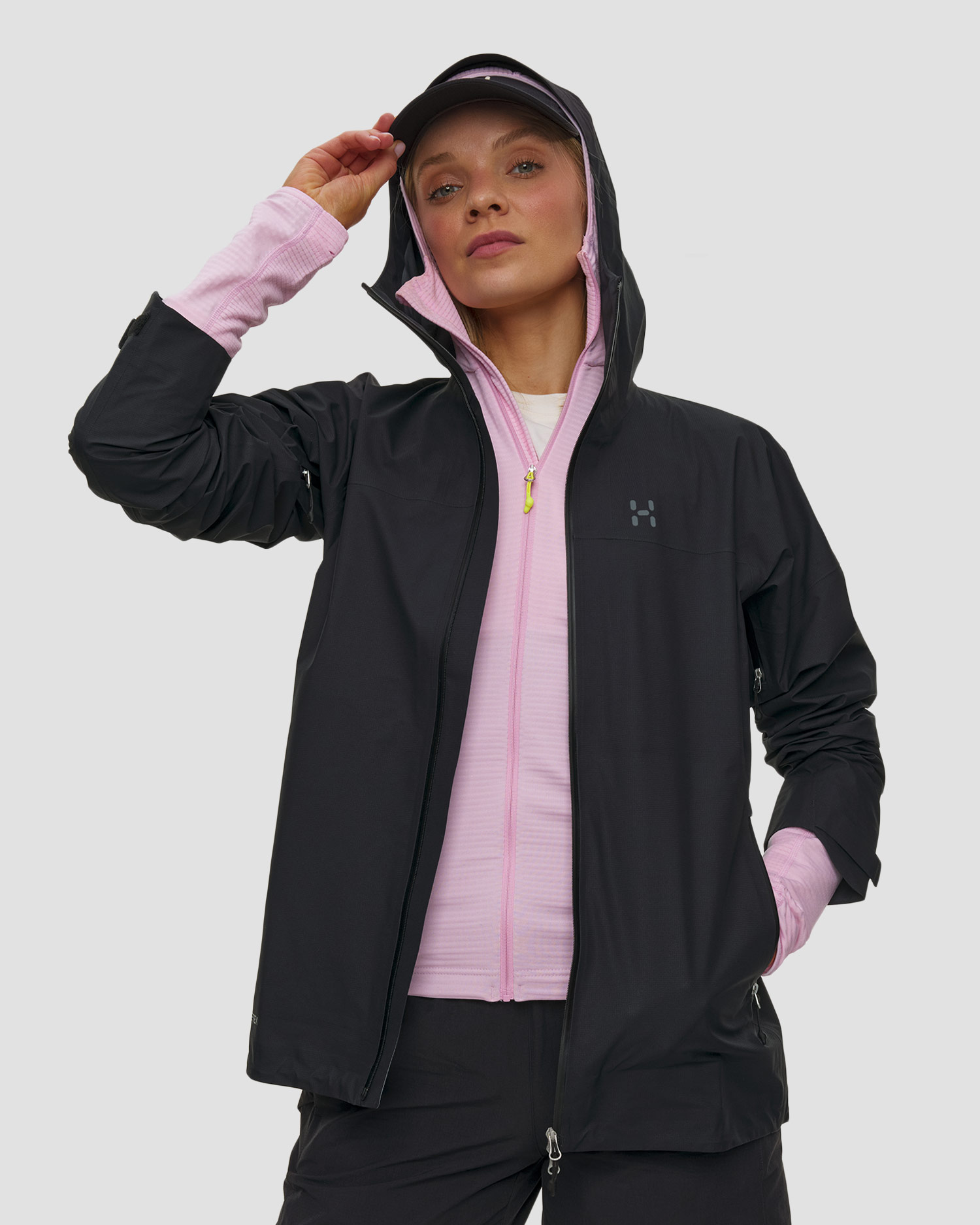 Women's hardshell Haglofs L.I.M Airak Gtx Jacket black, Color/Pattern: Czarny