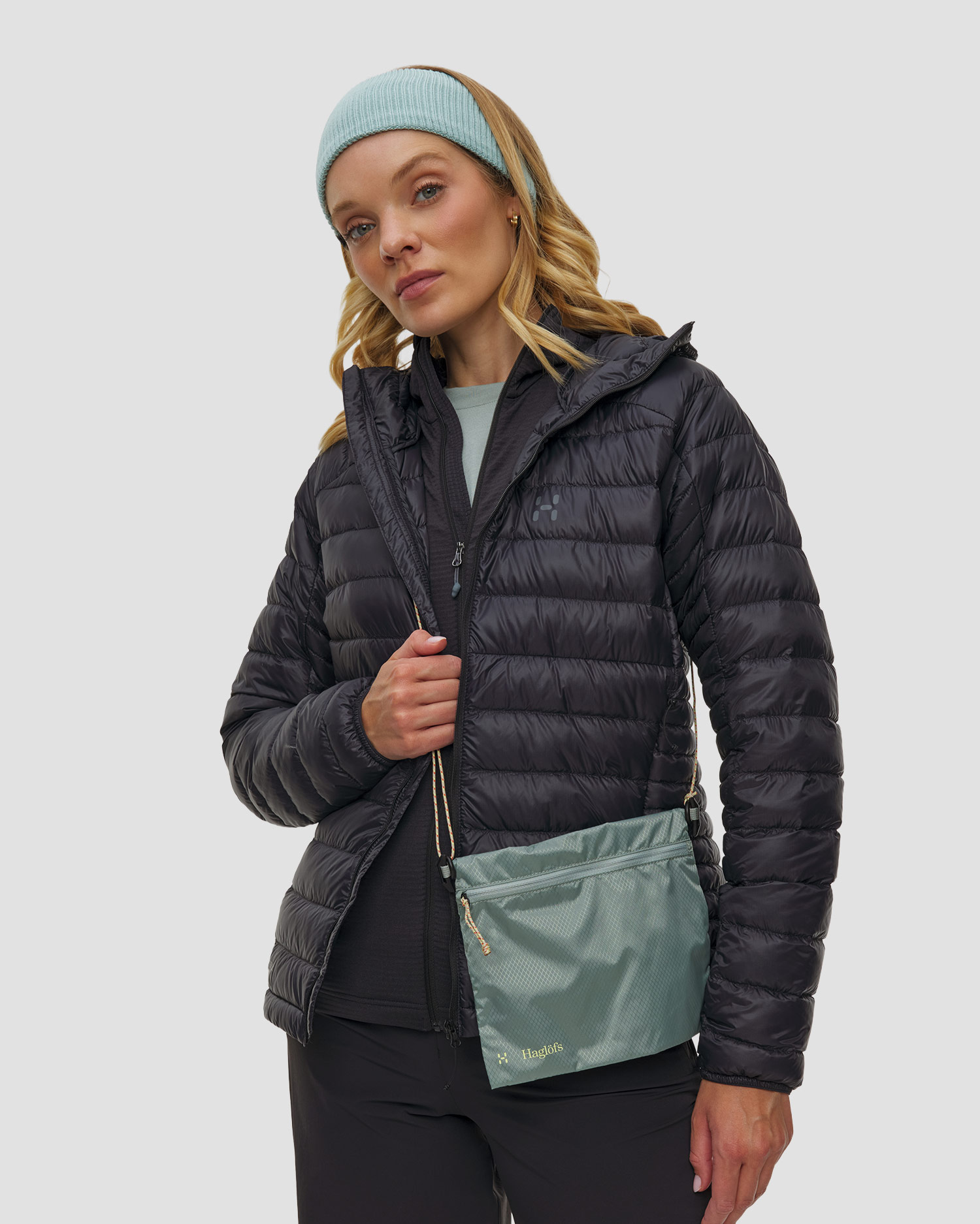 Women's jacket Haglofs L.I.M Down II Hood black, Color/Pattern: Czarny
