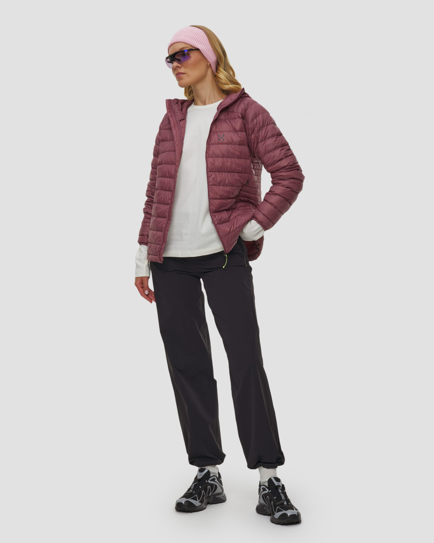 Women's jacket Haglofs L.I.M Down II Hood burgundy