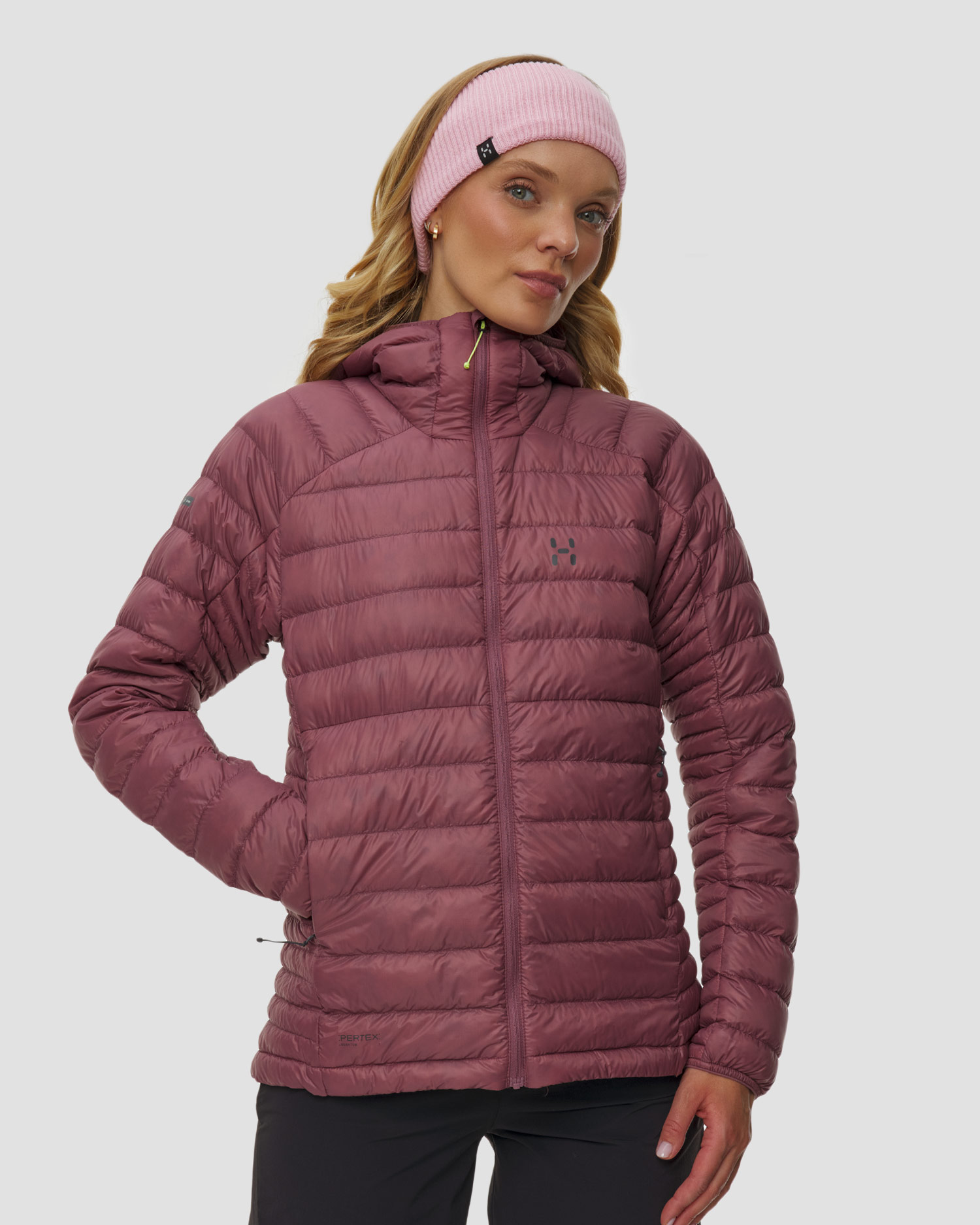 Women's jacket Haglofs L.I.M Down II Hood burgundy