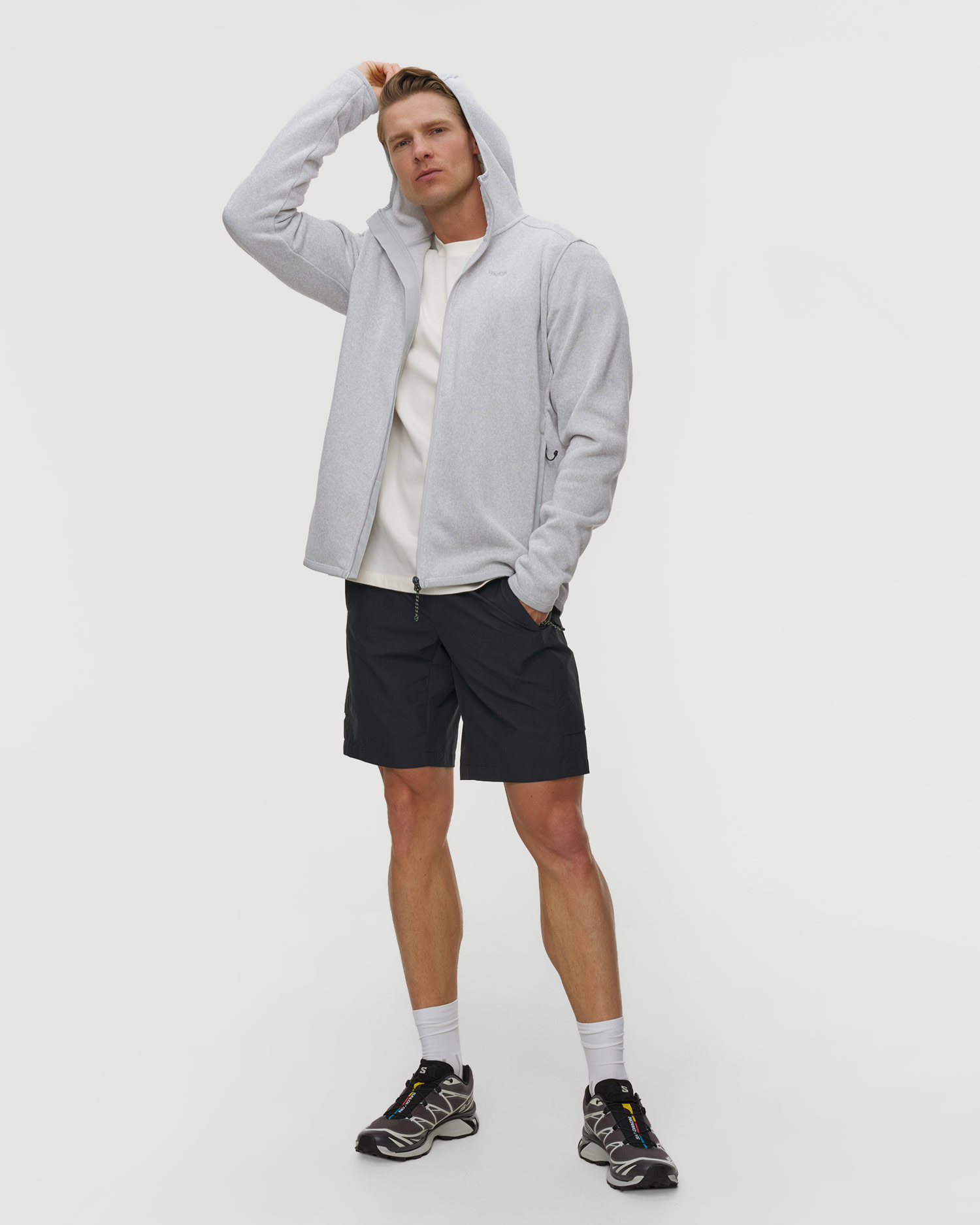 Pánska midlayer mikina Haglofs Swook II Mid Hood siváa