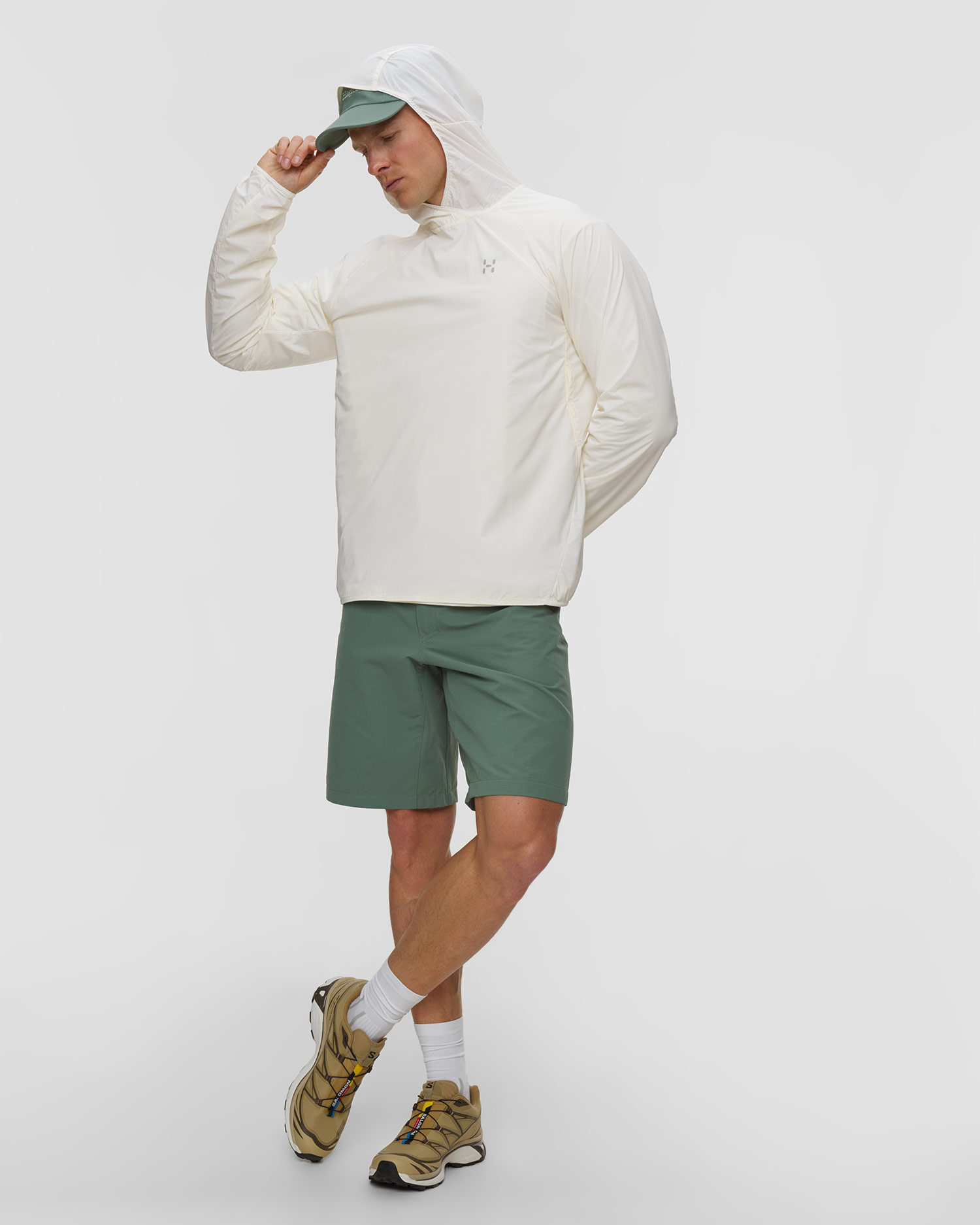Pánska vetrovka Haglofs L.I.M Sunpack Hoodie biela