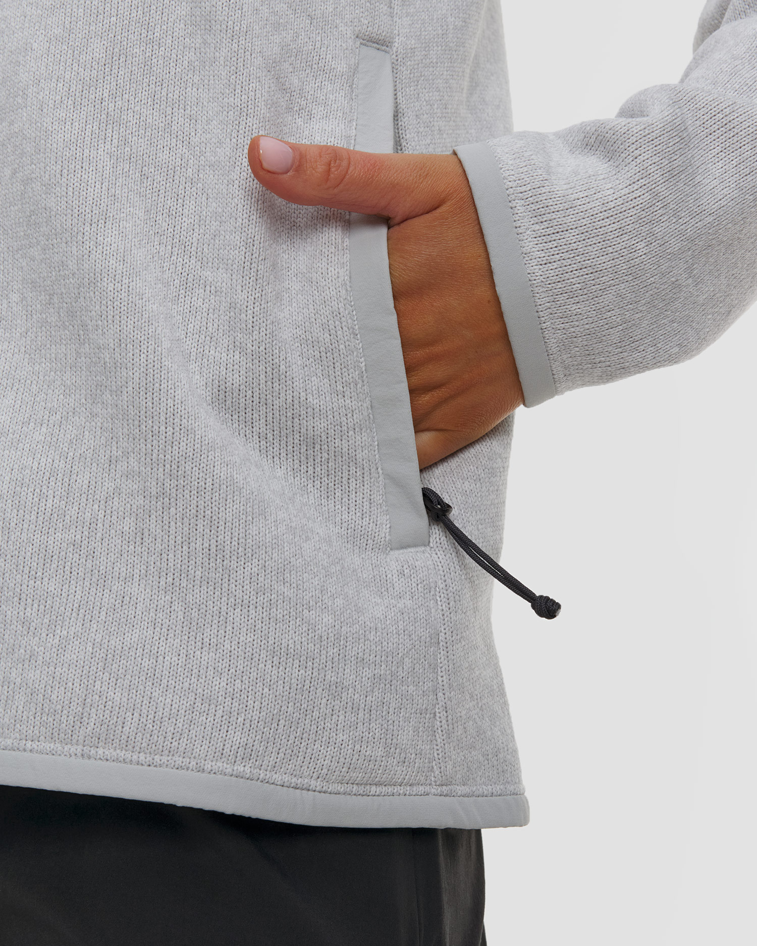 Women's midlayer sweatshirt Haglofs Swook II Mid Hood gray-white