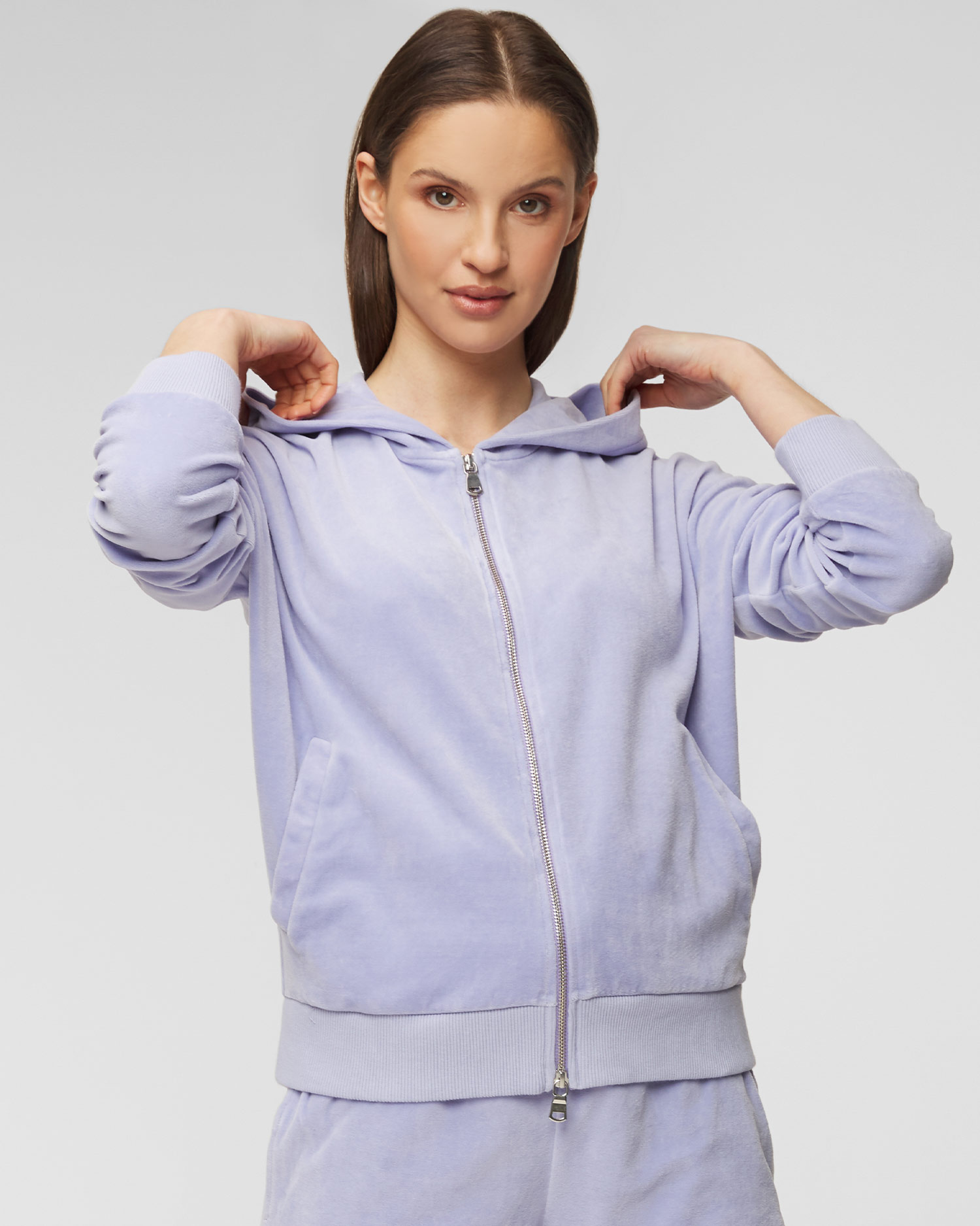JUVIA VELVET ZIPPER Sweatshirt mit Kapuze