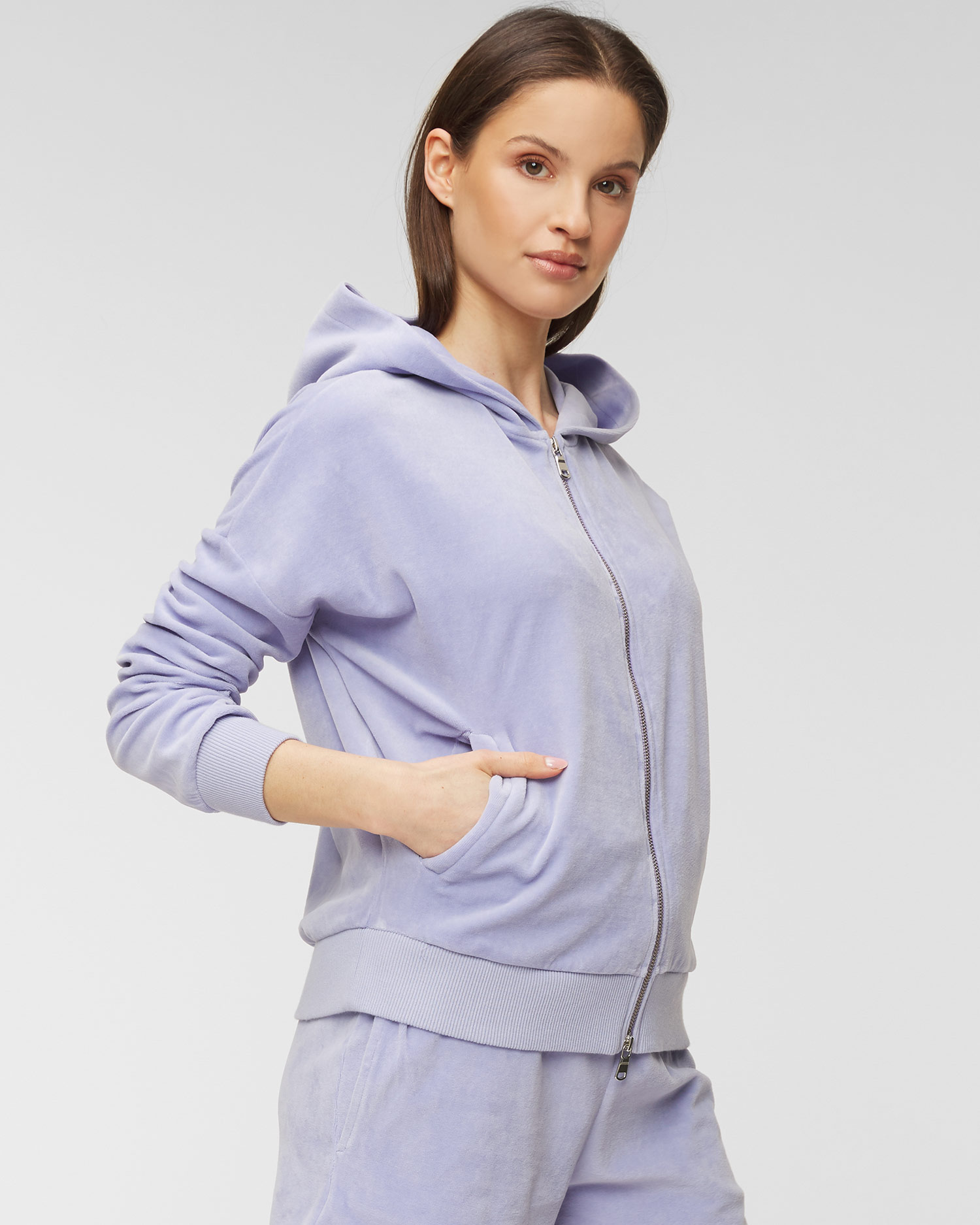 JUVIA VELVET ZIPPER Sweatshirt mit Kapuze