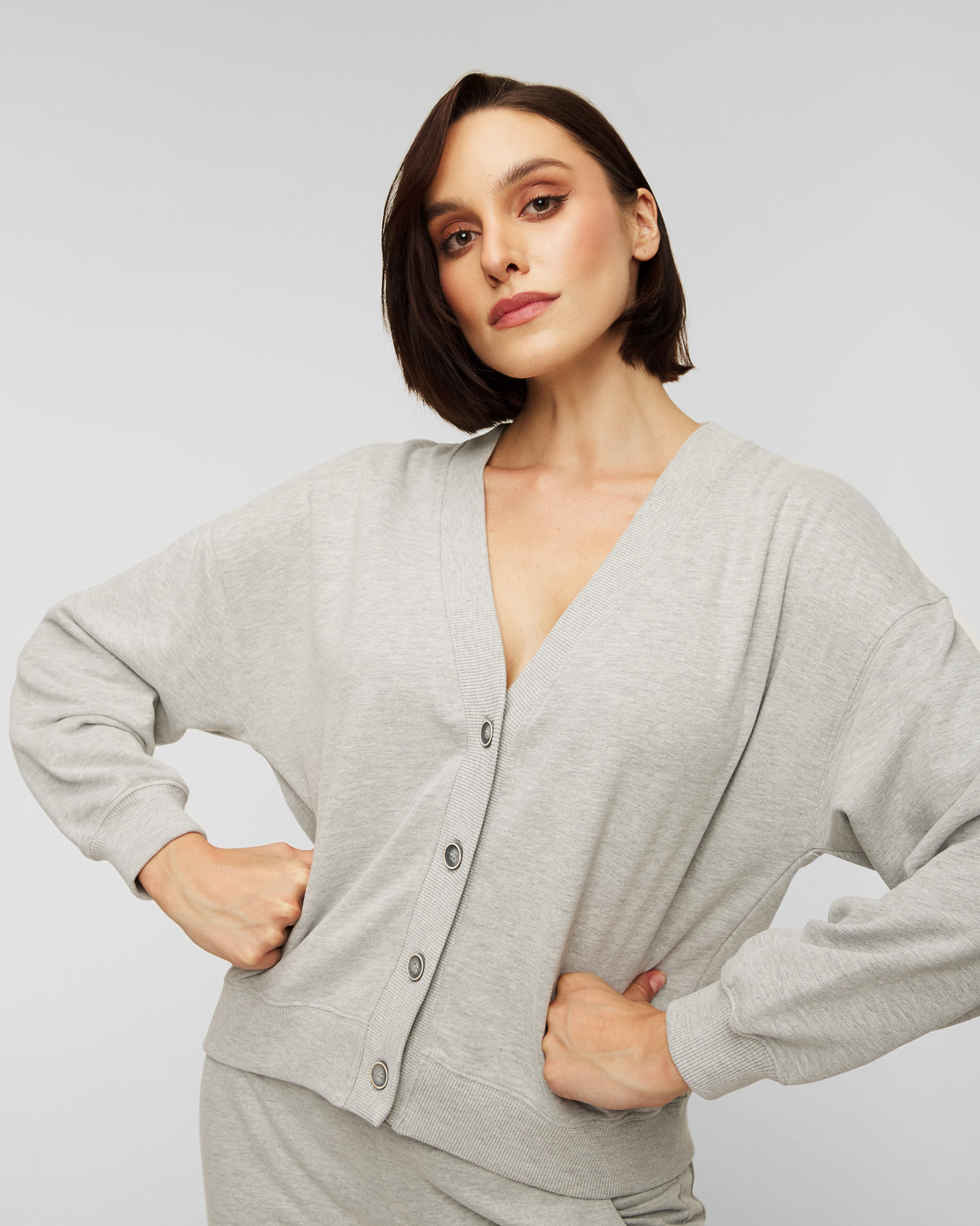Cardigan gri pentru femei Juvia Lou