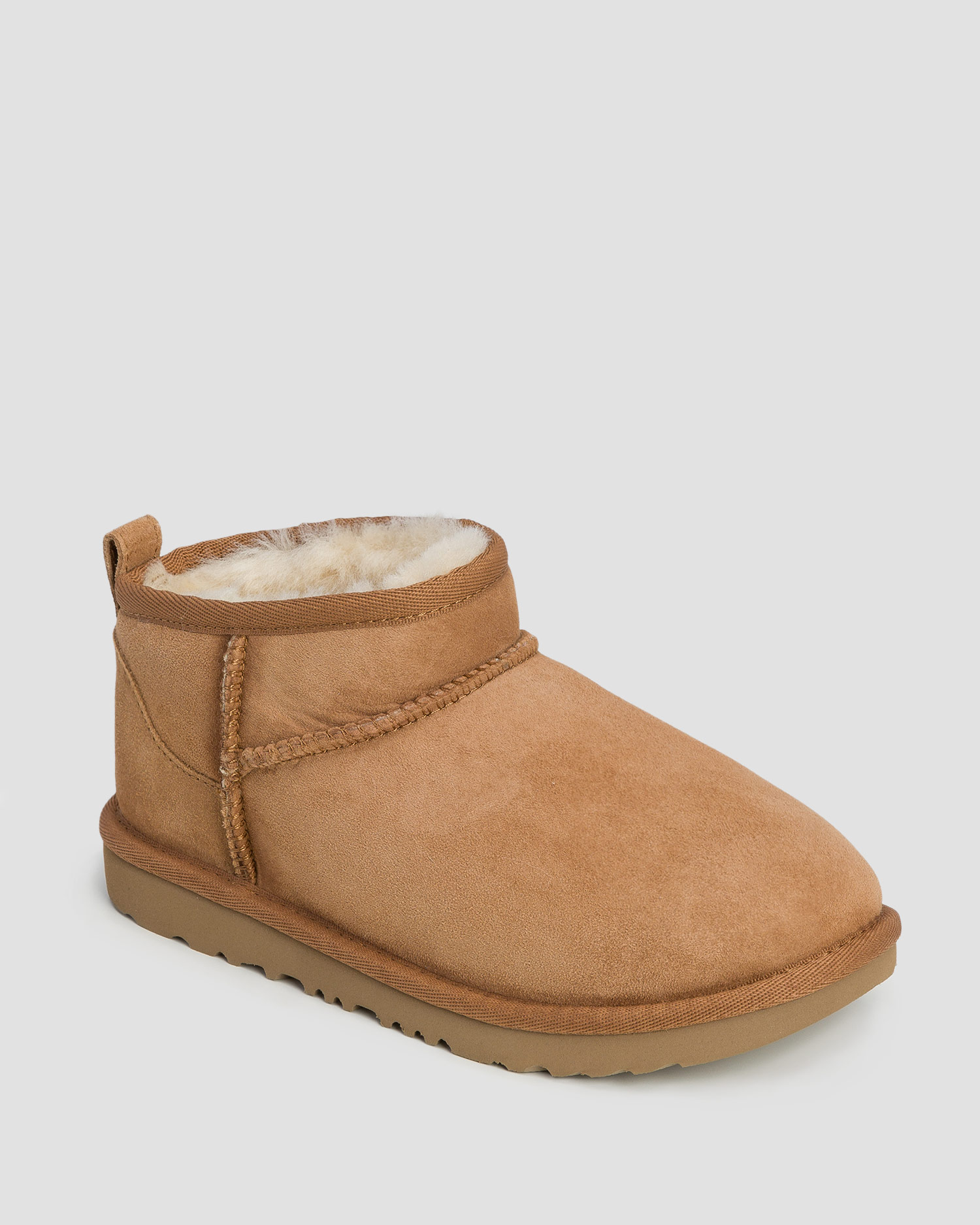 Kožené dětské boty UGG Kids' Classic Ultra Mini, Barva/Vzor: Brązowy