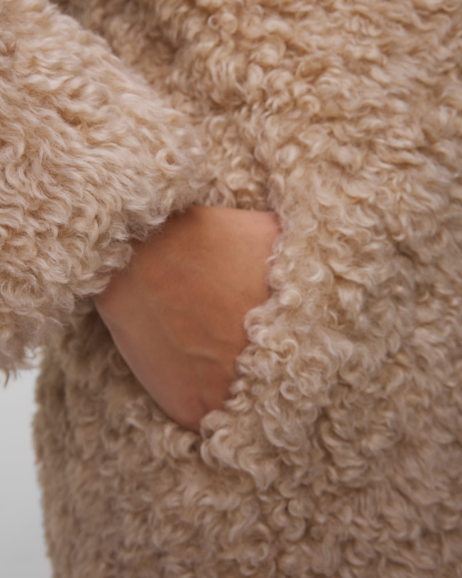 Haină de blană bej pentru femei Stand Studio Camille Cocoon Coat