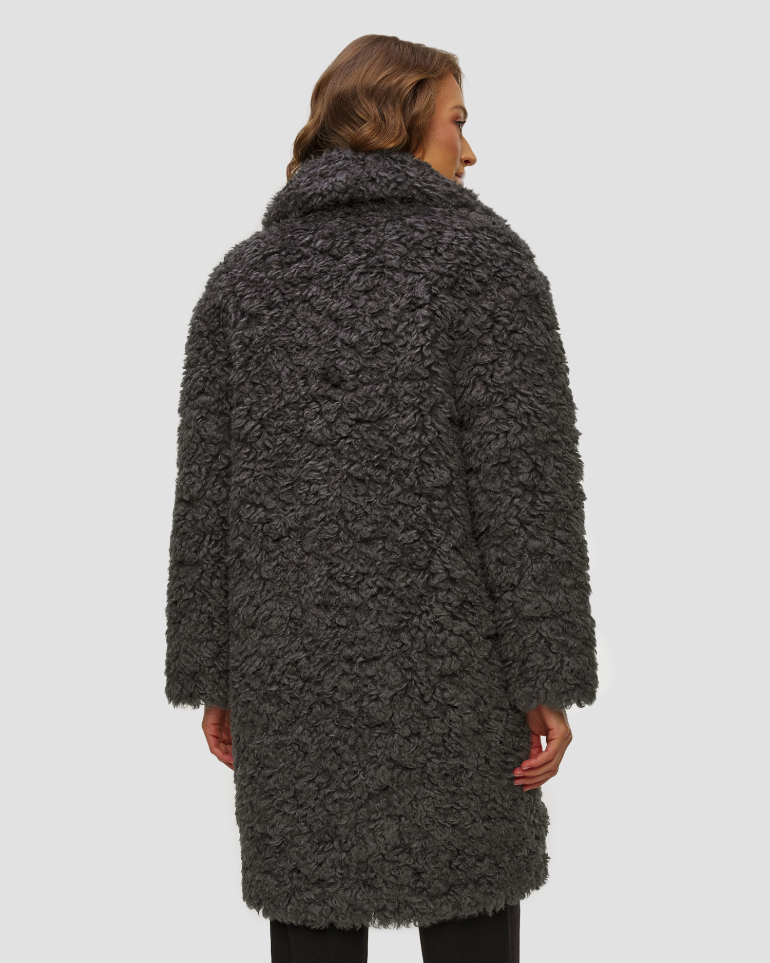 Haină de blană gri pentru femei Stand Studio Camille Cocoon Coat