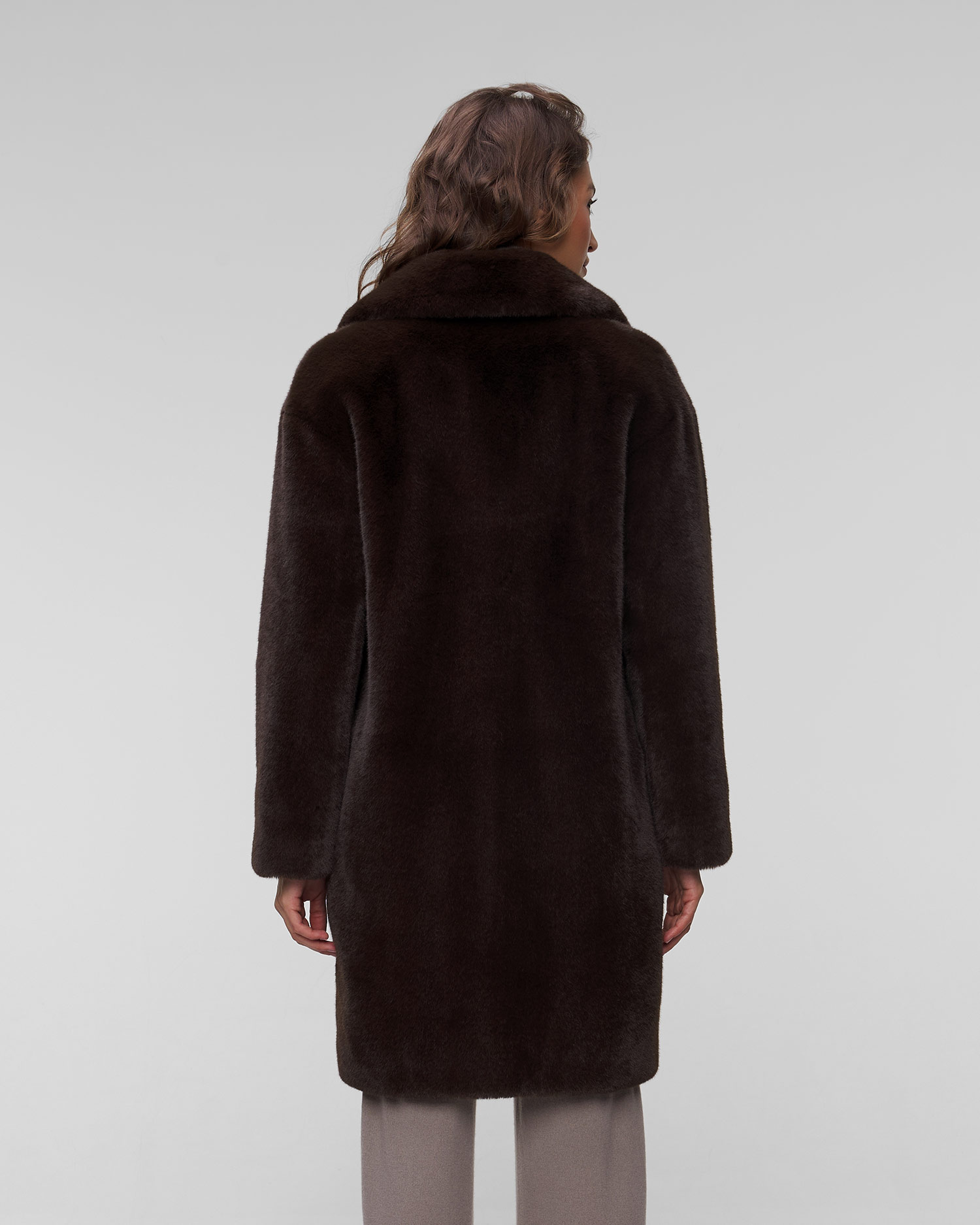 Haină de blană maro pentru femei Stand Studio Camille Cocoon Coat