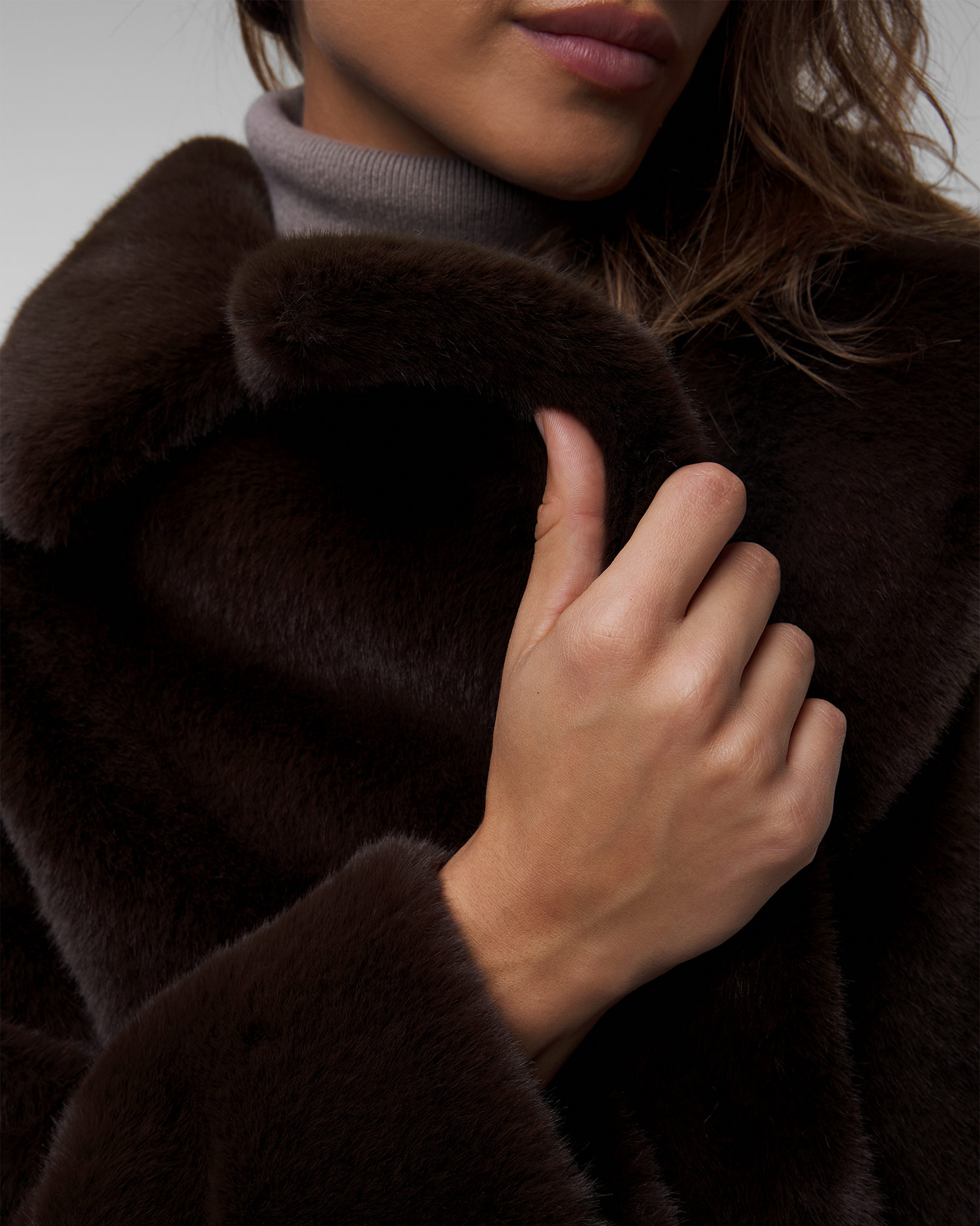 Haină de blană maro pentru femei Stand Studio Camille Cocoon Coat