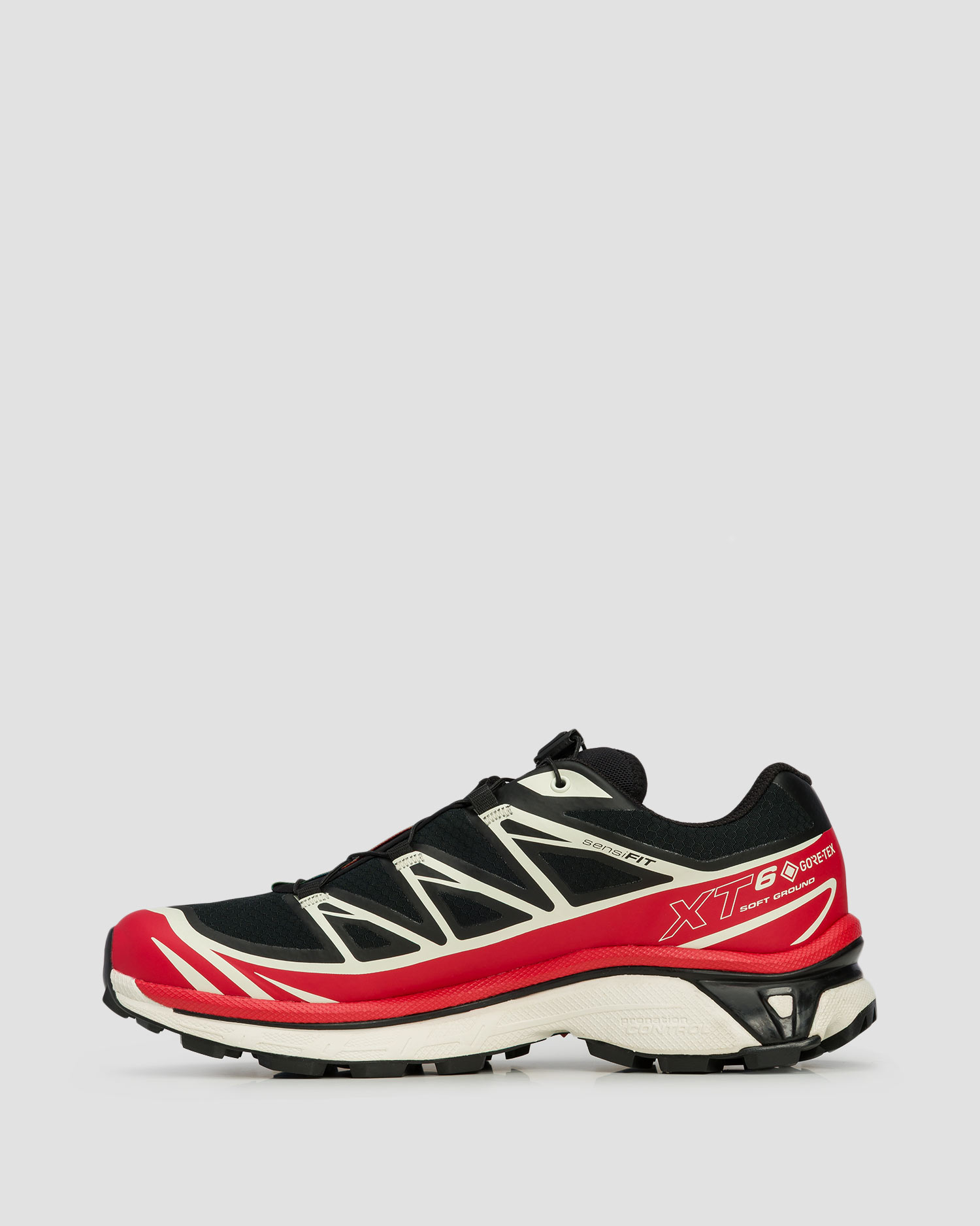 Chaussures de trail noires et rouges unisexes Salomon XT-6 GTX