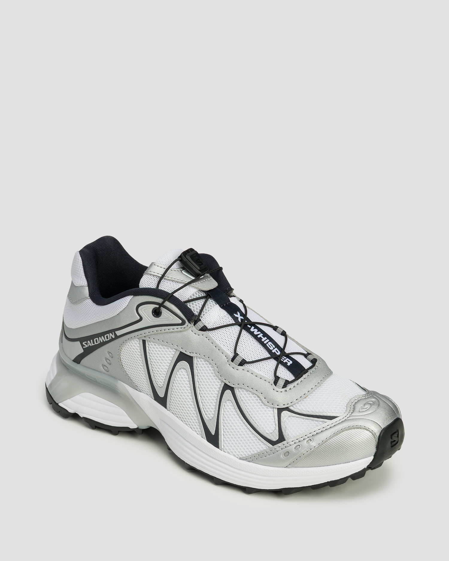 Sneakers unisexes argentés et blancs Salomon XT-Whisper