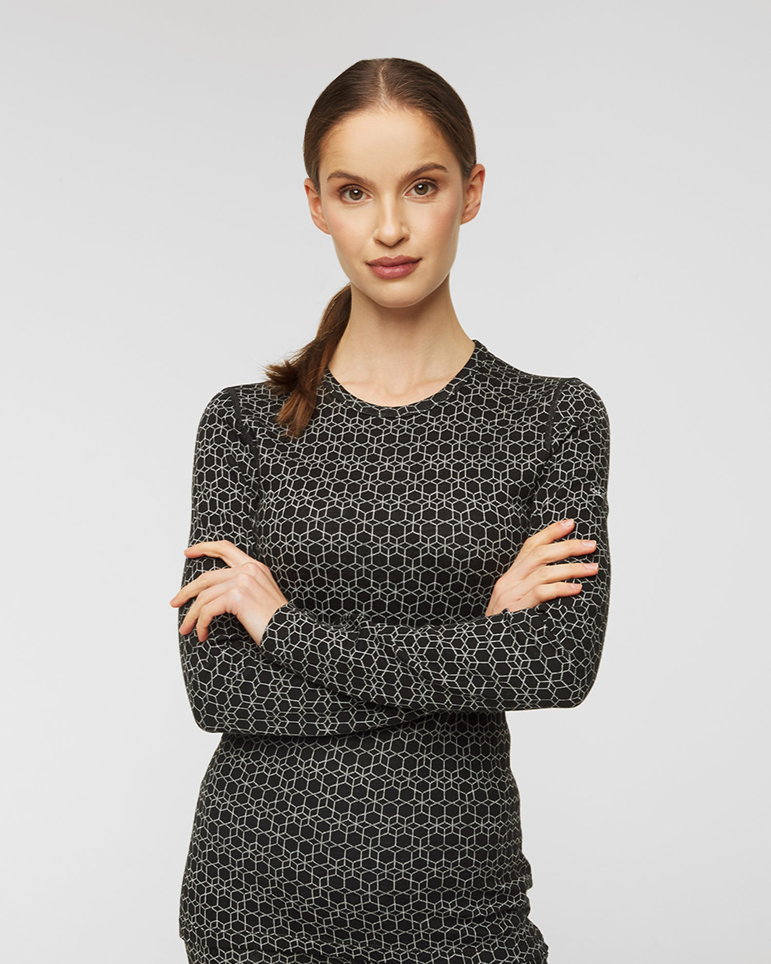 Longsleeve damski Icebreaker 250 Vertex Ls Crewe Alpine Geo
