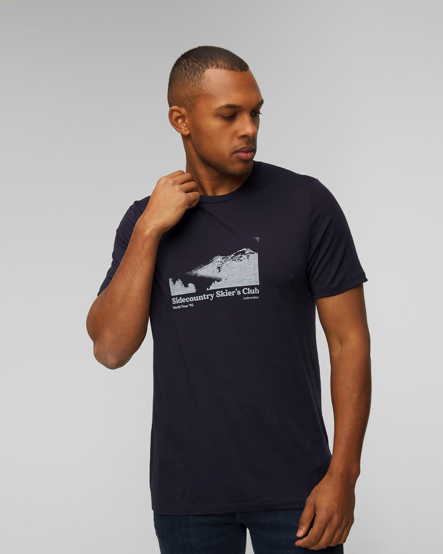 Granatowy T-shirt męski Icebreaker Mer 150 Tech Lite II SS