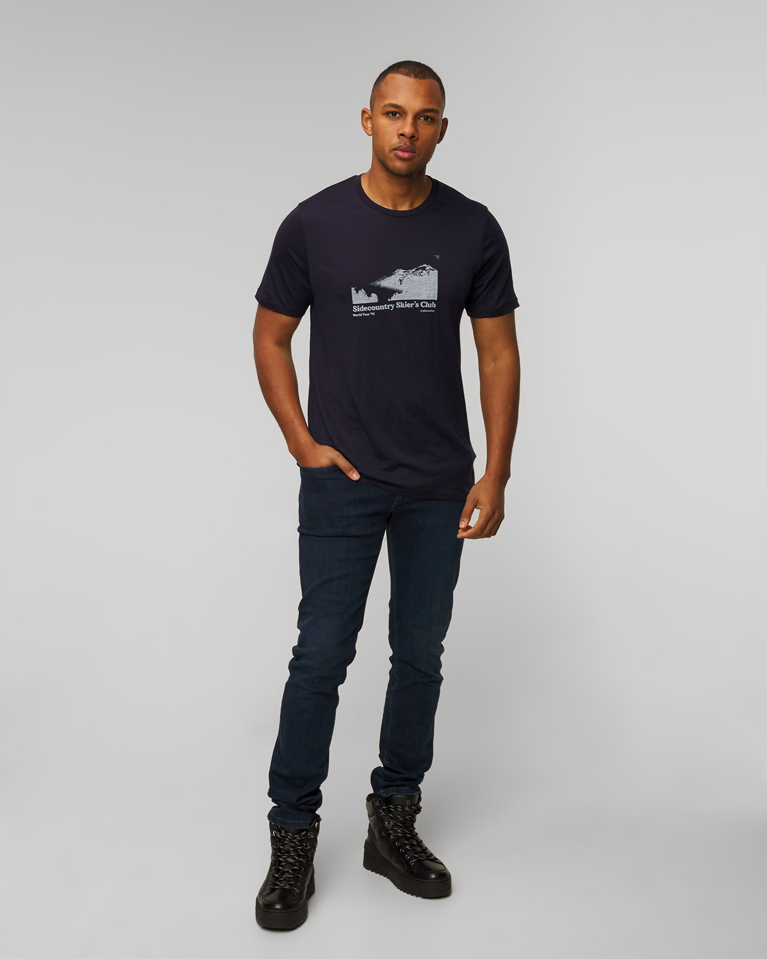 Granatowy T-shirt męski Icebreaker Mer 150 Tech Lite II SS