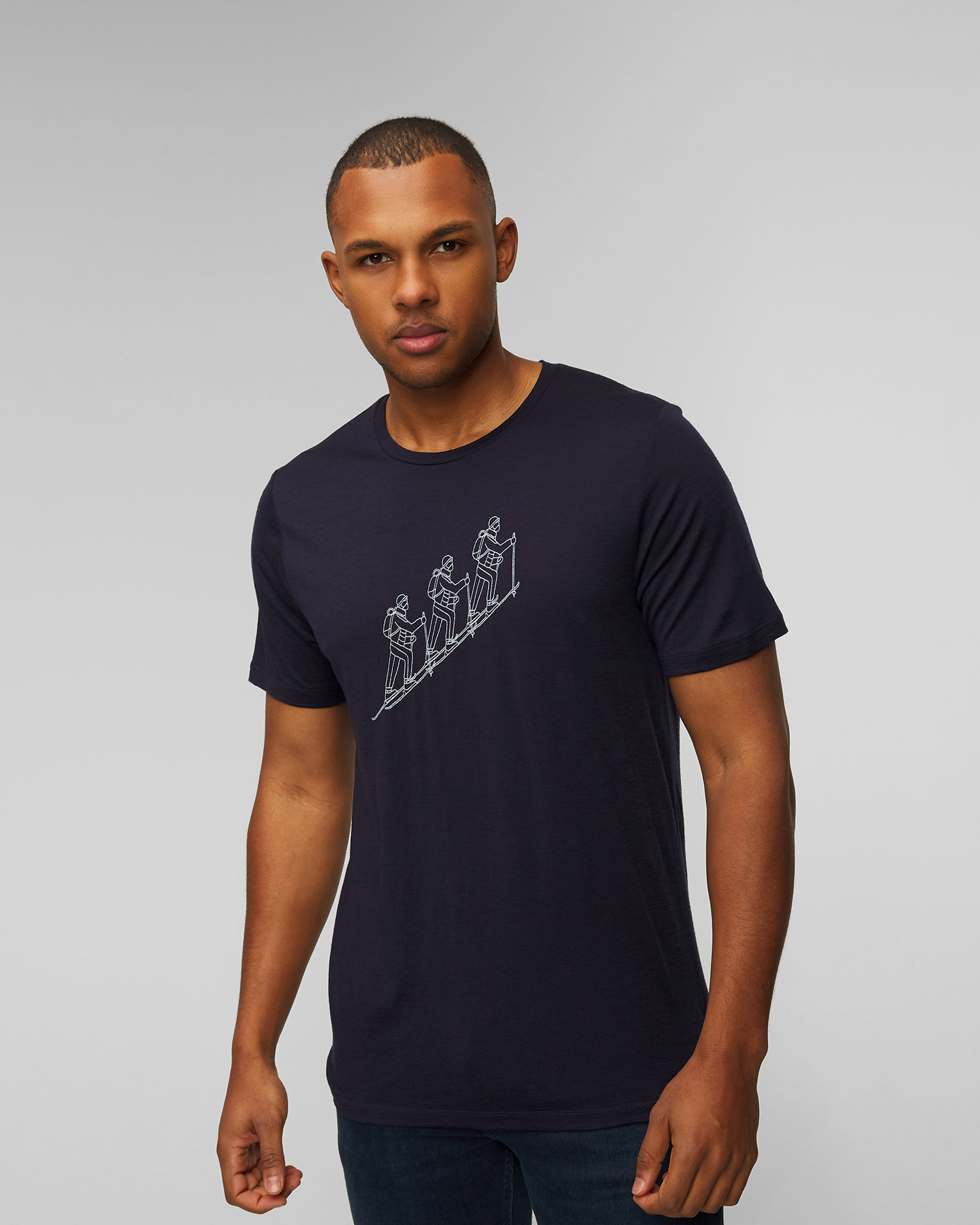 Granatowy T-shirt męski Icebreaker Mer 150 Tech Lite II SS