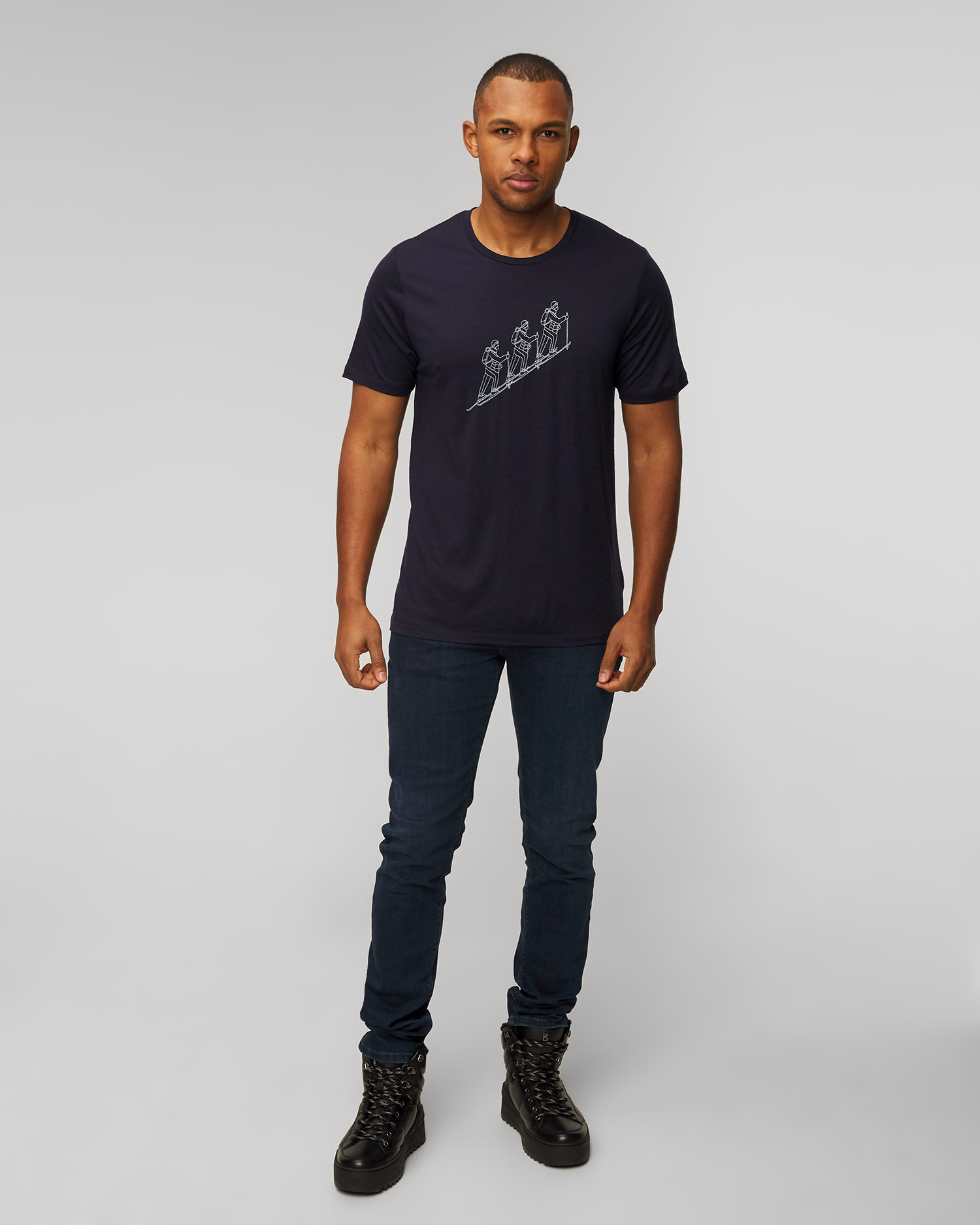 Granatowy T-shirt męski Icebreaker Mer 150 Tech Lite II SS