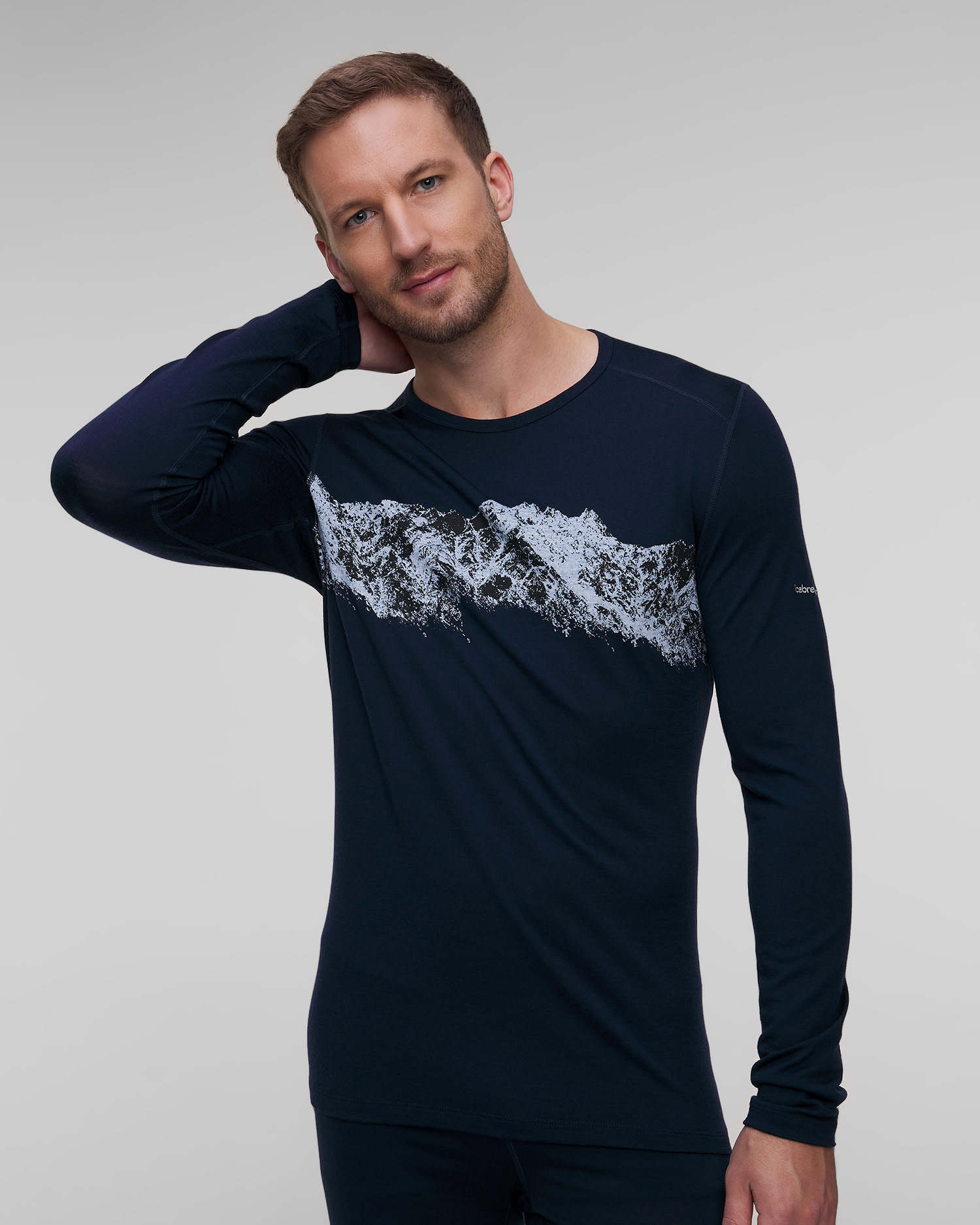 Longsleeve termoaktywny męski Icebreaker Mer 200 Oasis LS granatowy